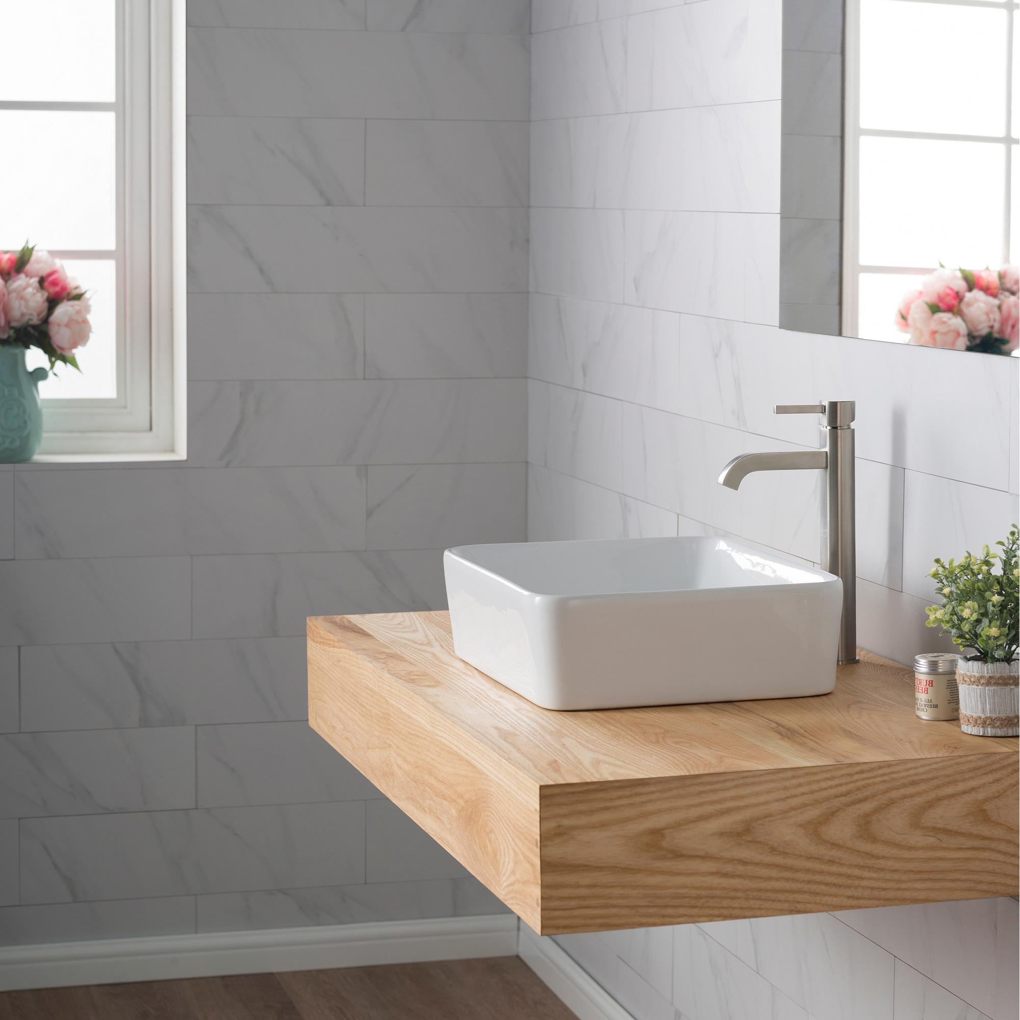 Ceramic Ceramic Rectangular Vessel Bathroom Sink