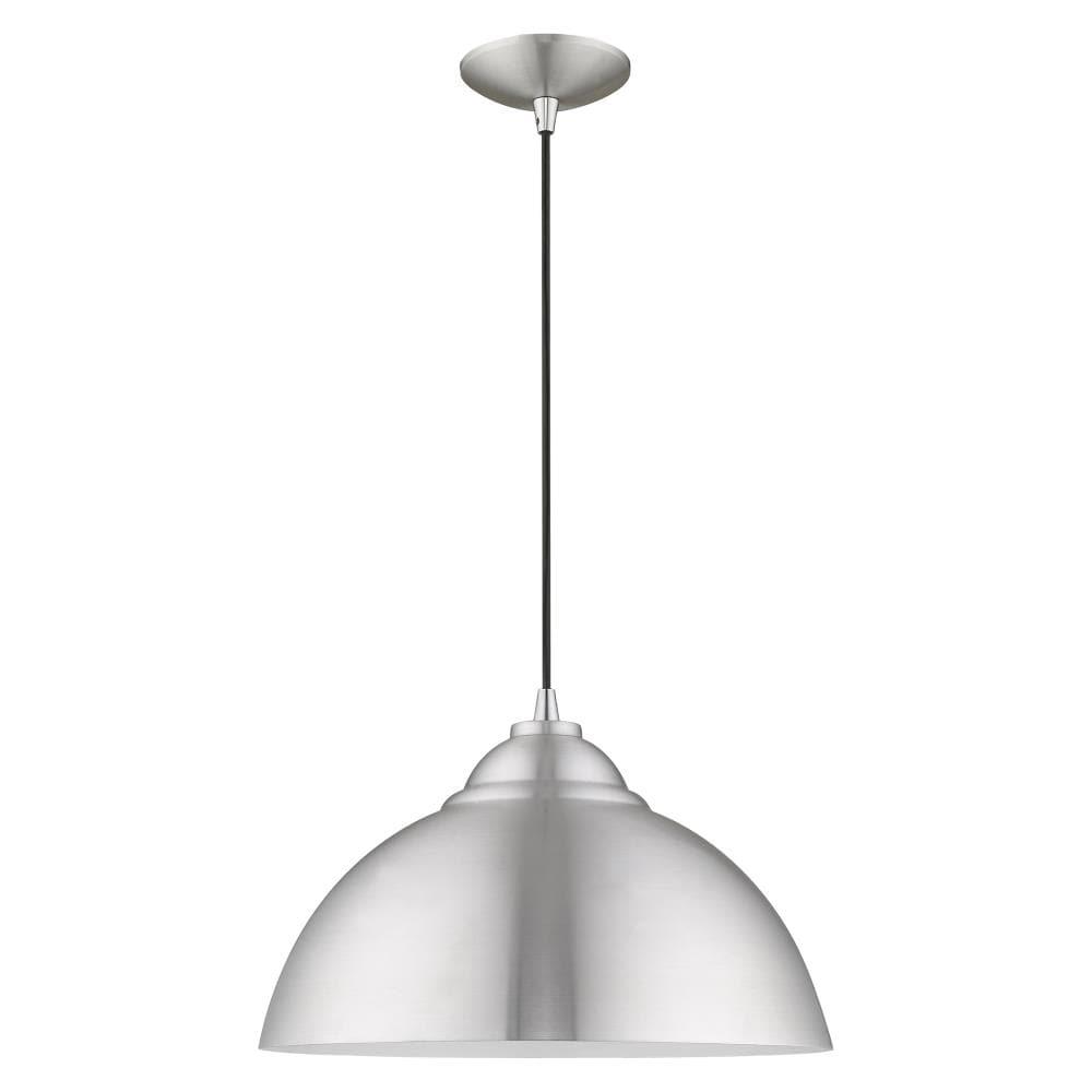 Livex Lighting Metal Shade 1 - Light Chandelier in  Brushed Aluminum