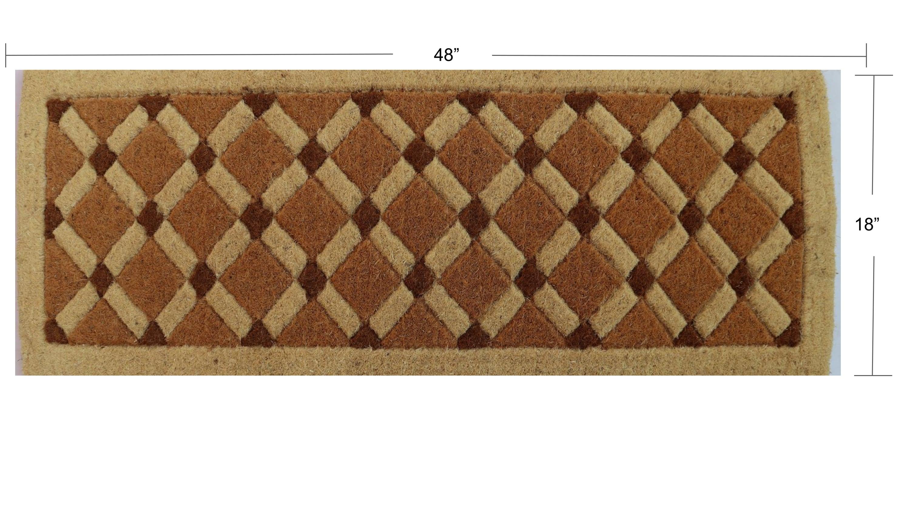 Imports Decor Coir Doormat, Cross Board, 18-Inch by 47-Inch