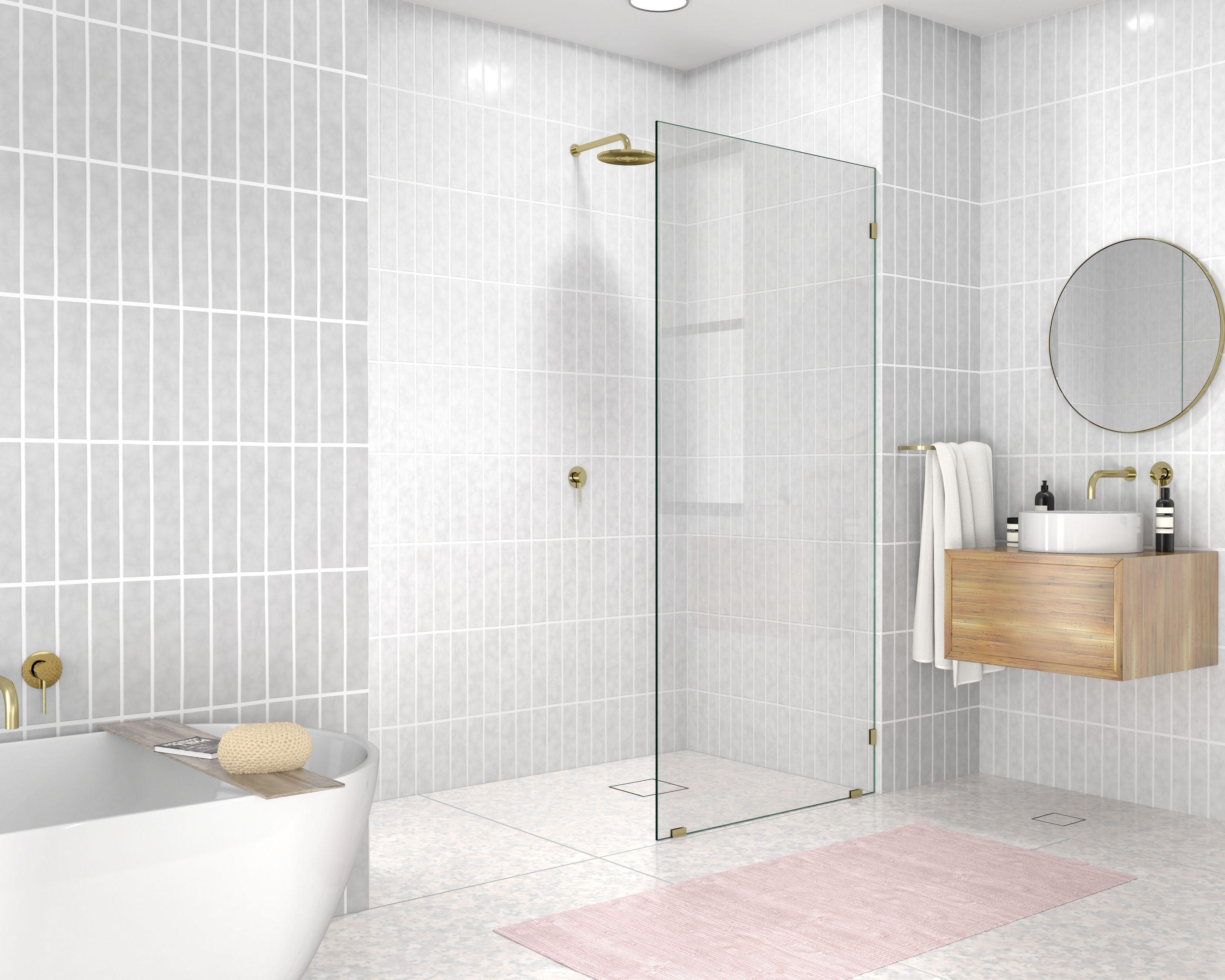 Vela 36 in. x 78 in. Fully Frameless Single Fixed Shower Panel