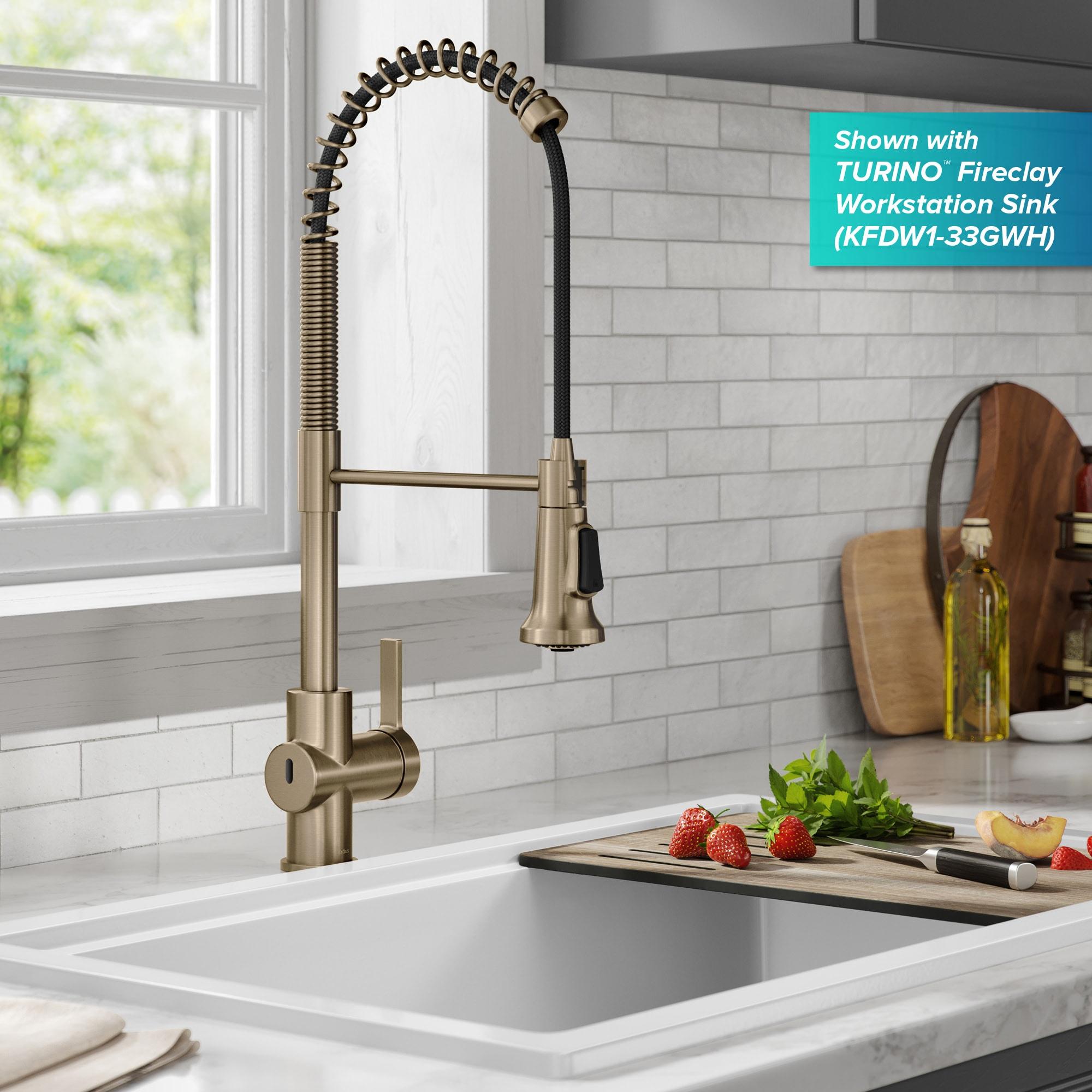 KRAUS Britt Touchless Sensor Commercial Single Handle Pull Down Kitchen Faucet