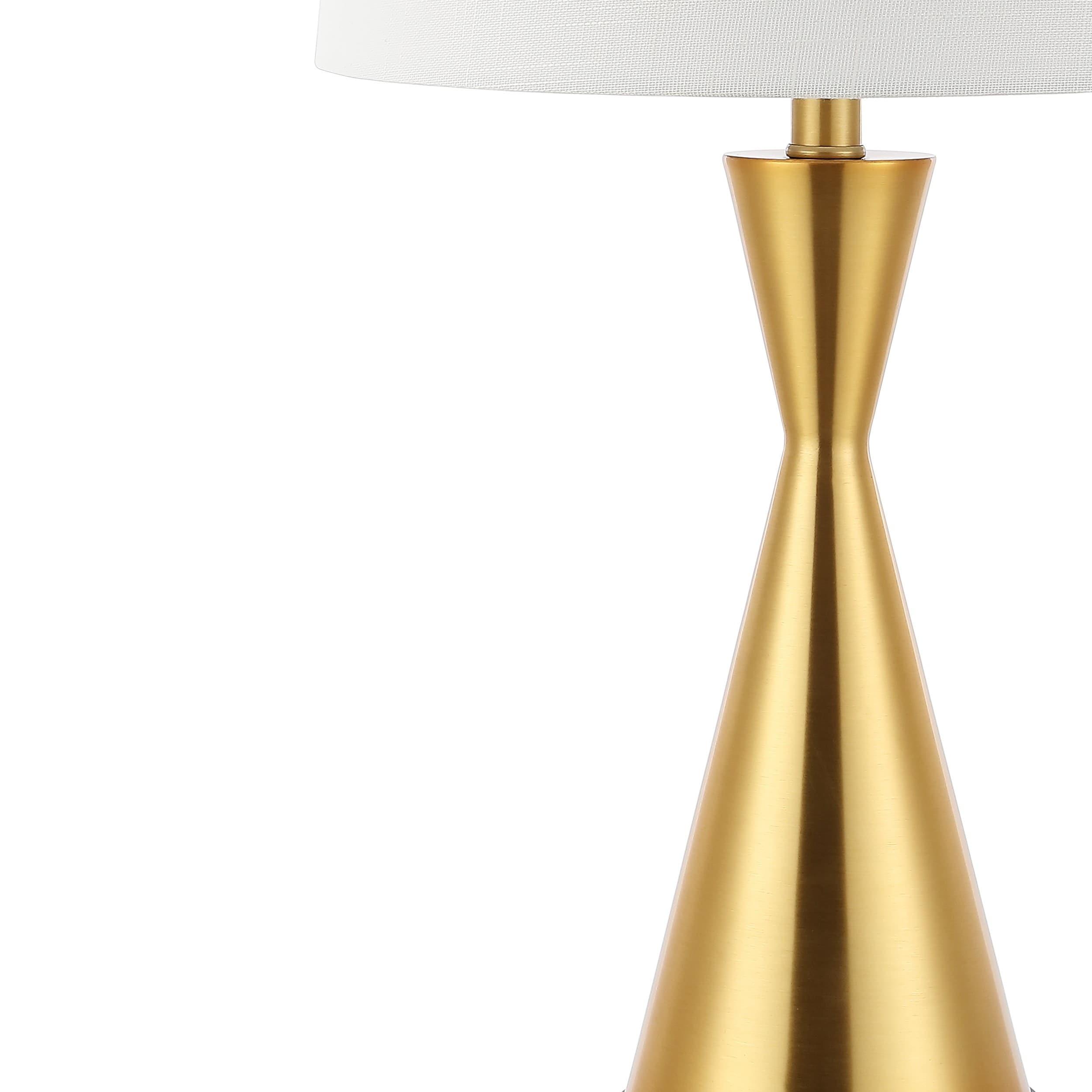 JONATHAN Y Colton 26" Classic French Country Iron LED Table Lamp with USB Charging Port, Brass Gold (Set of 2), JYL4046B-SET2