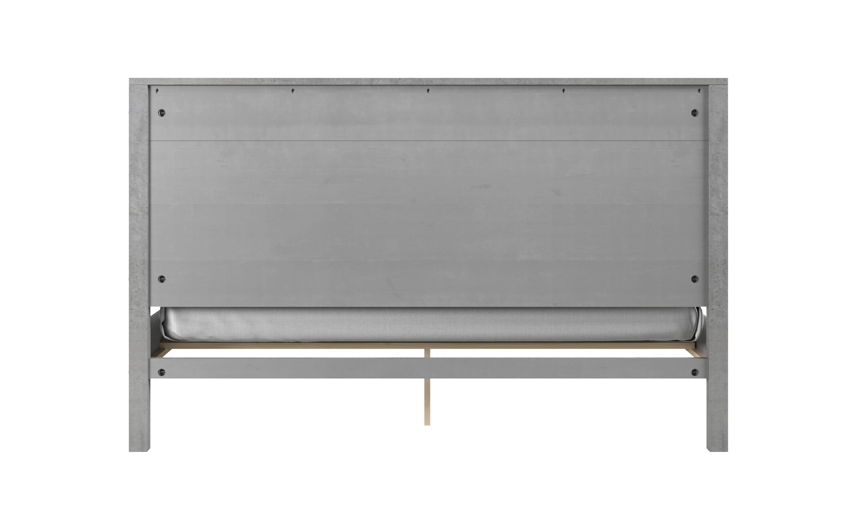 Camaflexi Hampton Solid Wood King Size Bed Frame with Headboard, King Bed with Wood Slat Supports, Driftwood Finish