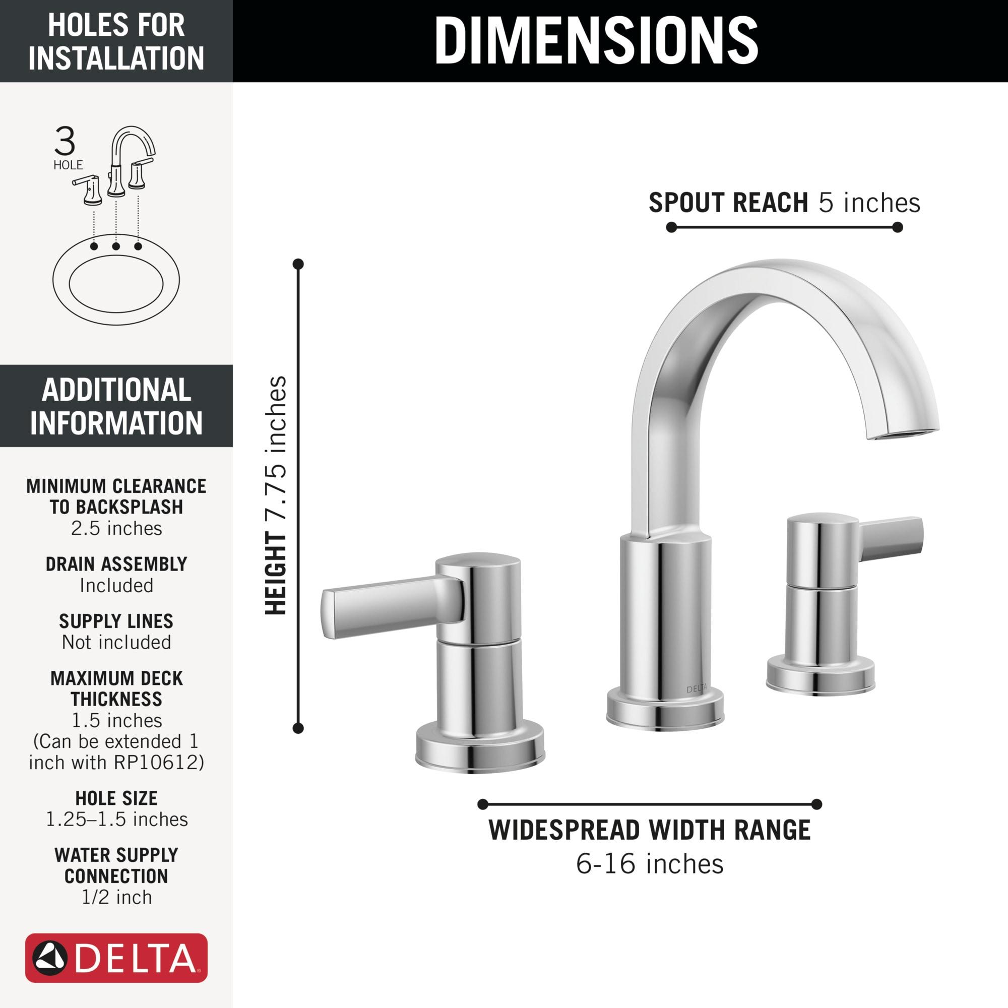 Albion Widespread Bathroom Faucet 3 Hole, 2-handle Bathroom Sink Faucet with Drain Assembly