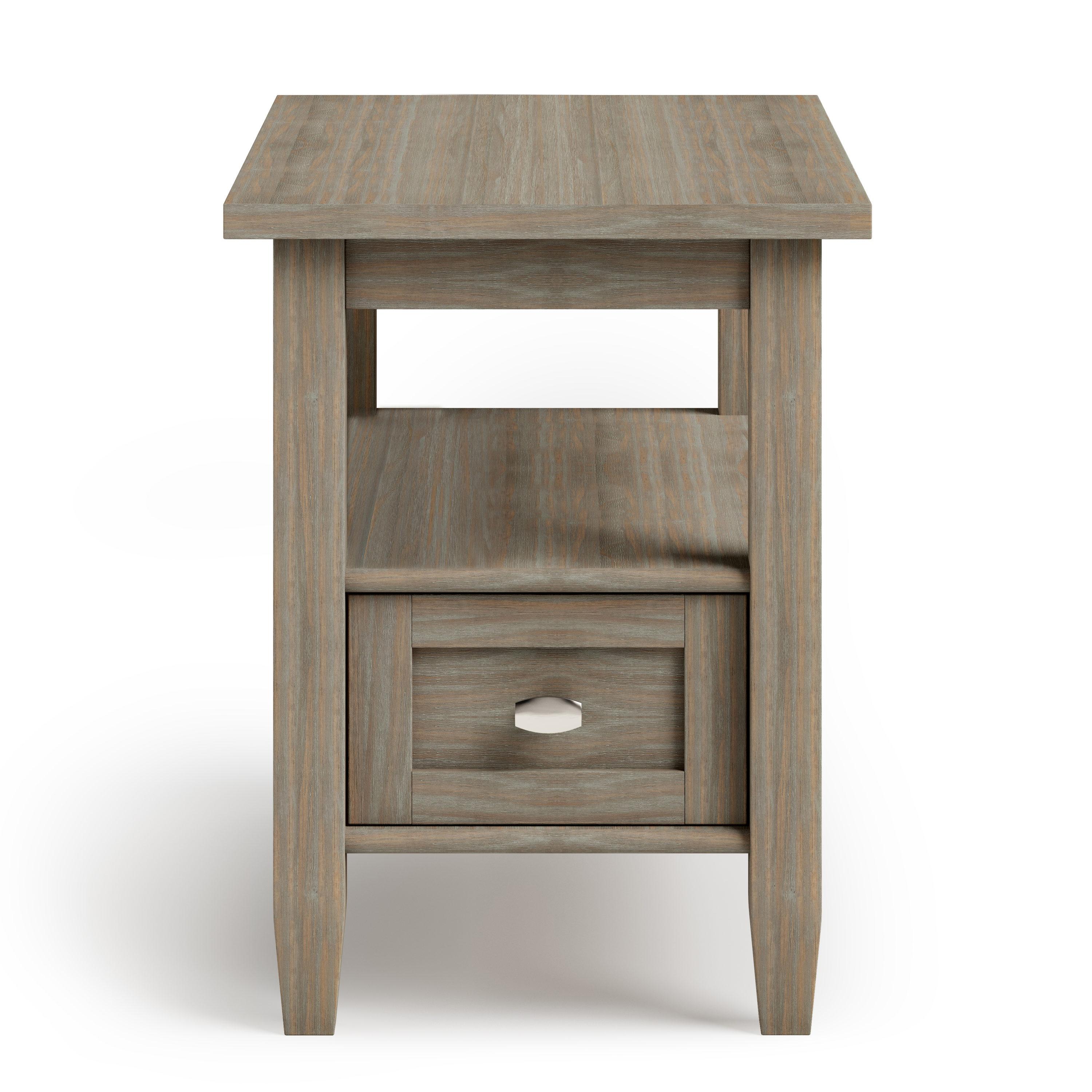 Warm Solid Wood End Table with Storage