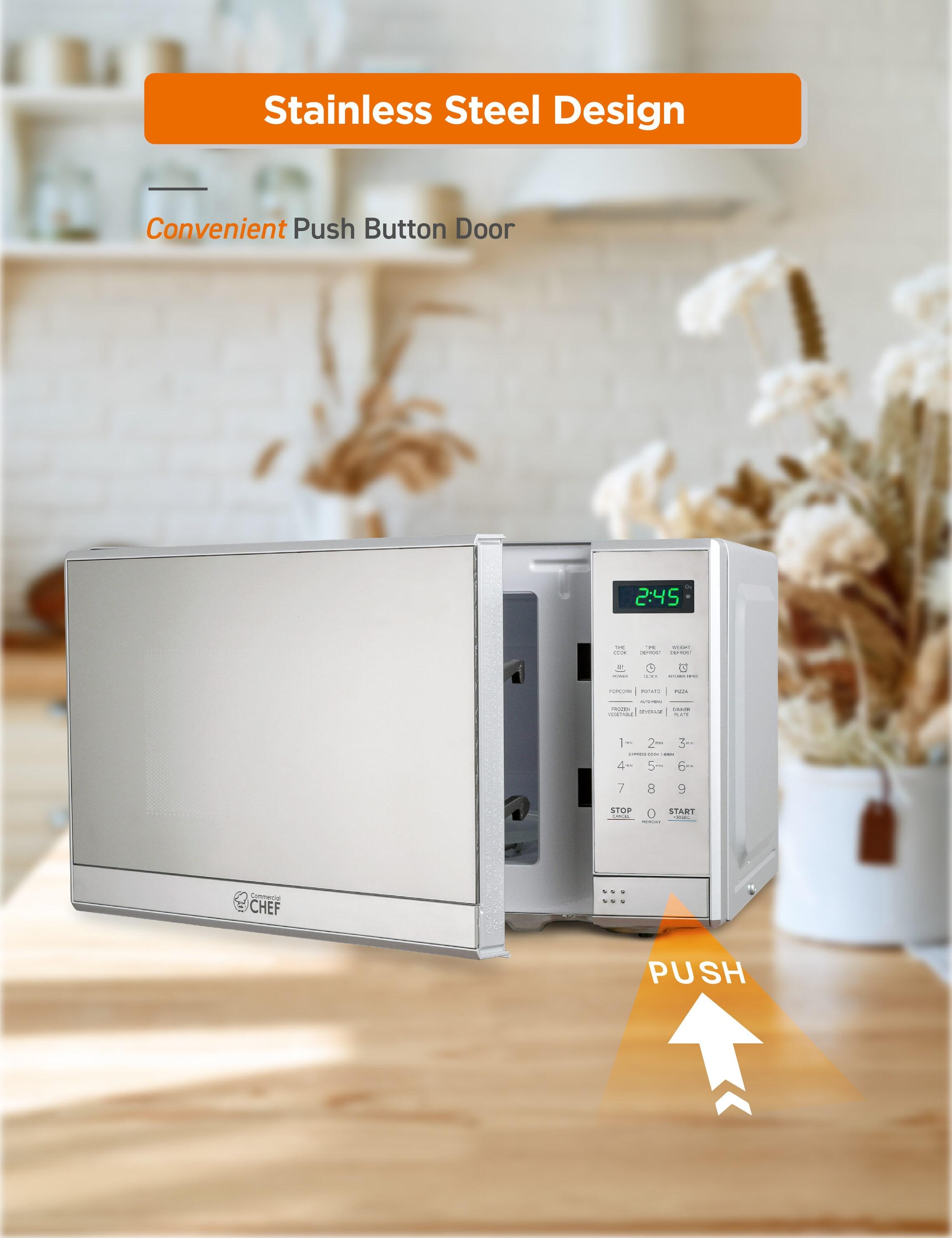 COMMERCIAL CHEF Countertop Microwave Oven 0.7 Cu. Ft. 700W, Stainless Steel