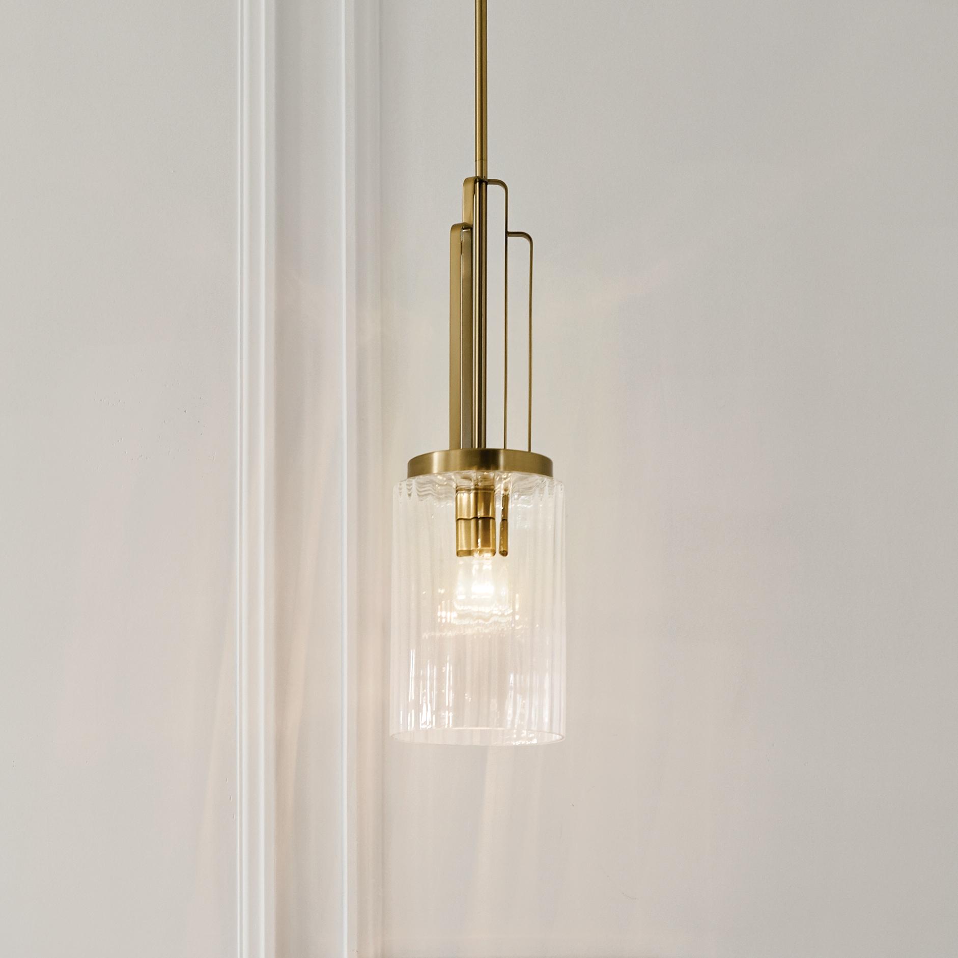 Kichler Lighting Kimrose 1 - Light Pendant in  Brushed Natural Brass