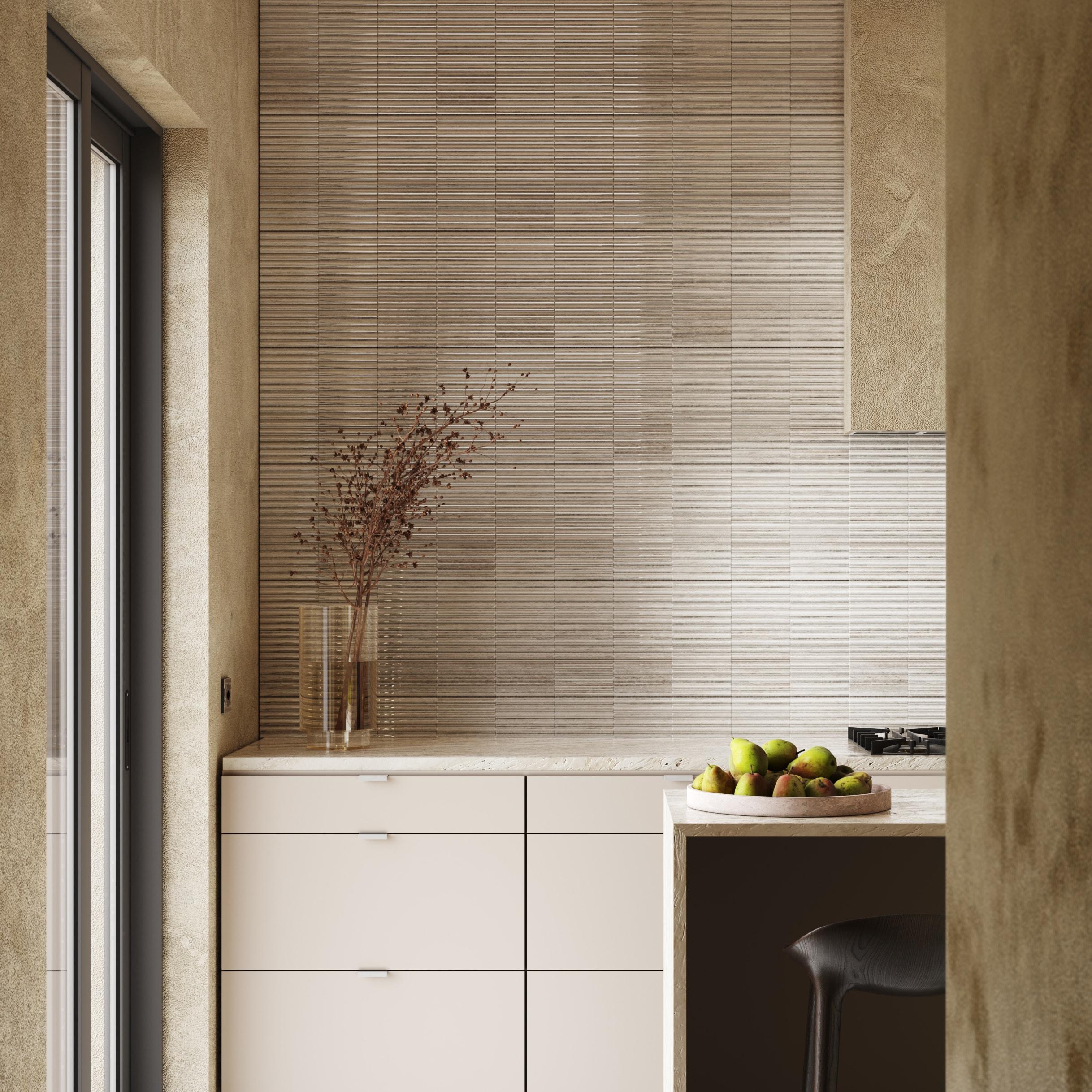 Canu 5.9 In. x 11.81 In. Polished Fluted Ceramic Subway Wall Tile (9.68 Sq. Ft. / Case)
