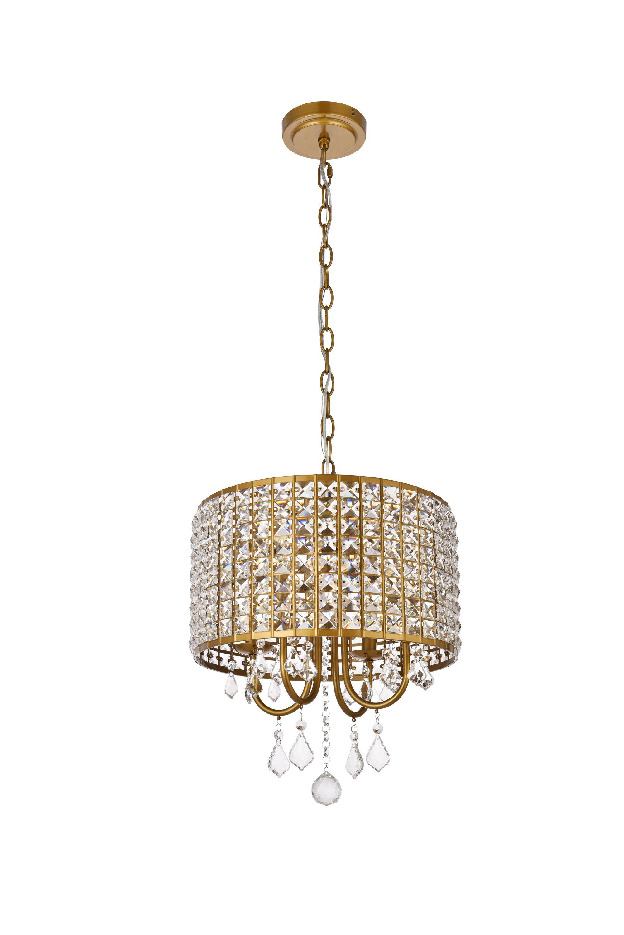 Elegant Lighting Elise 17 inch pendant in brass