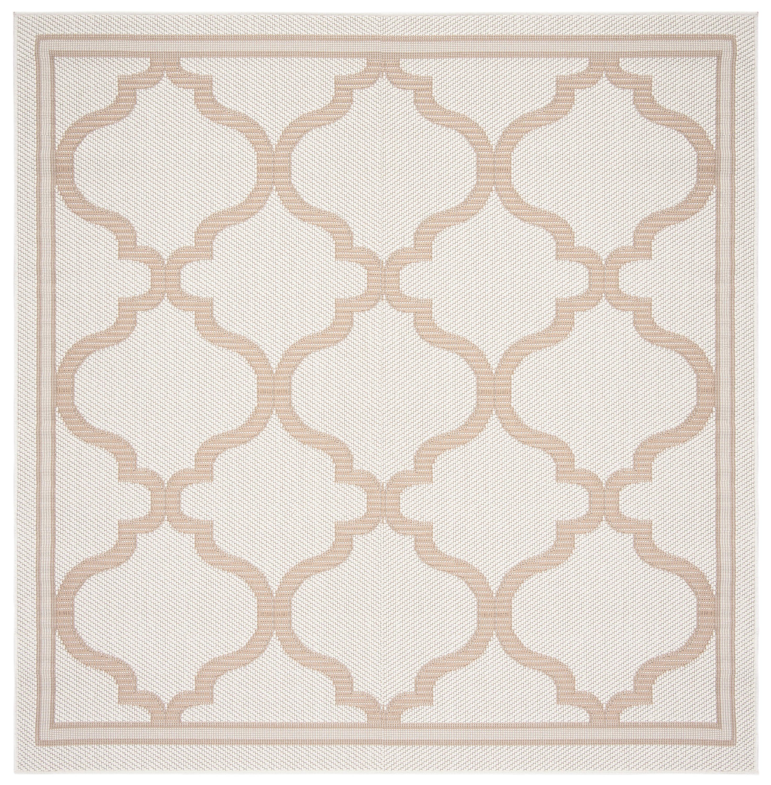 Bermuda BMU810 Power Loomed Indoor/Outdoor Machine Washable Area Rug - Ivory/Beige - 6'7"x6'7" - Safavieh
