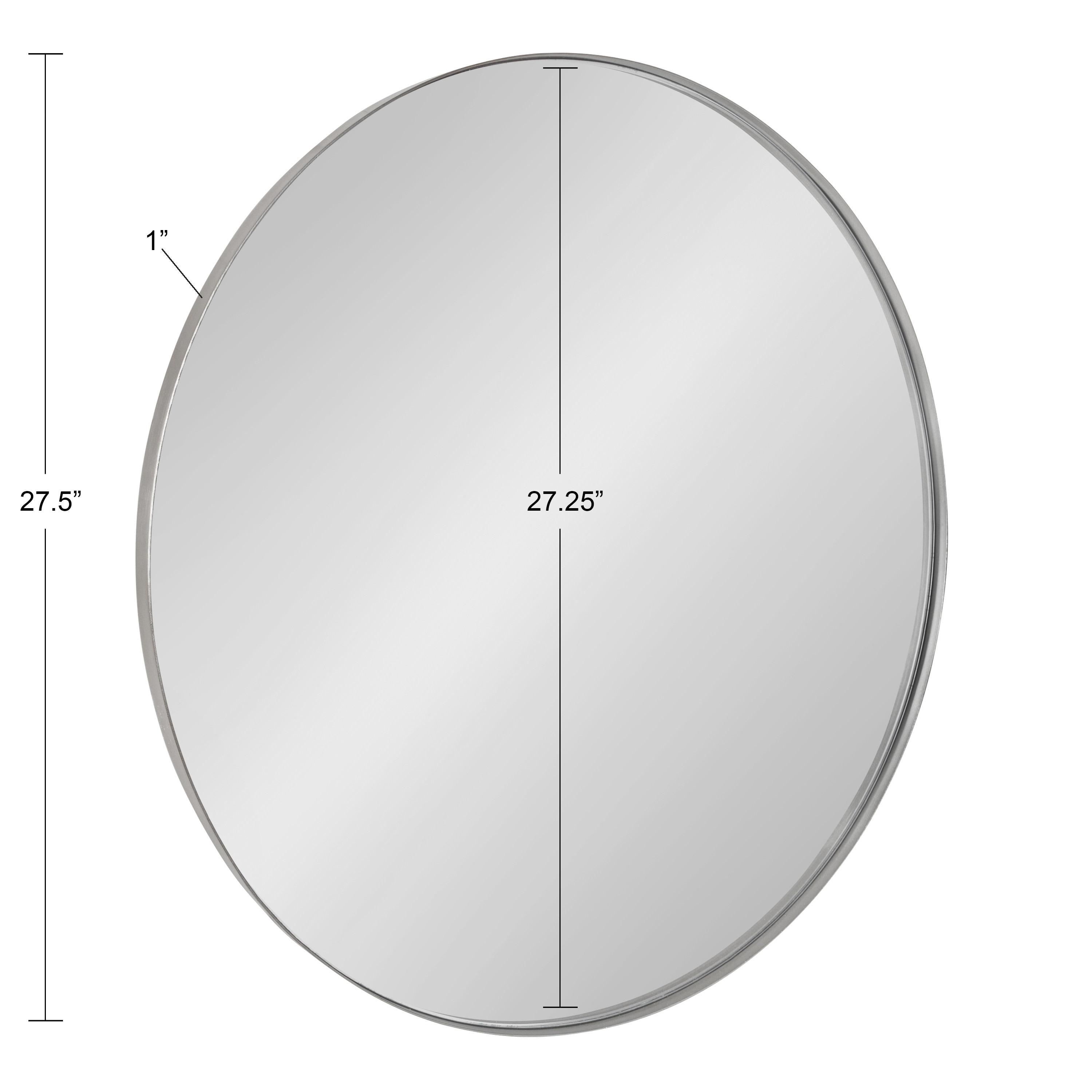 Kate & Laurel All Things Decor 28" Rollo Round Wall Mirror Silver: Modern Metal Frame, No Assembly Required