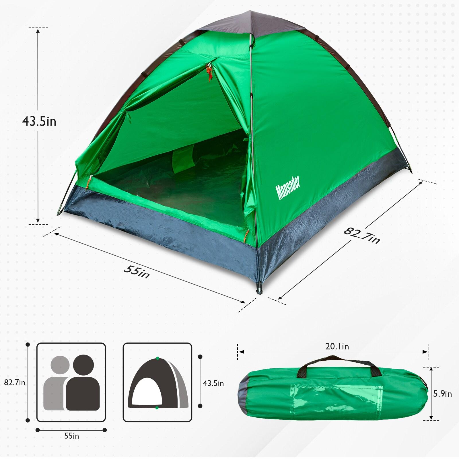Garsing 2 Person Lightweight Camping Tent With Carrying Bag