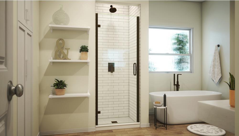 MP Swinging 30" x 73" Hinged Semi-Frameless Shower Door