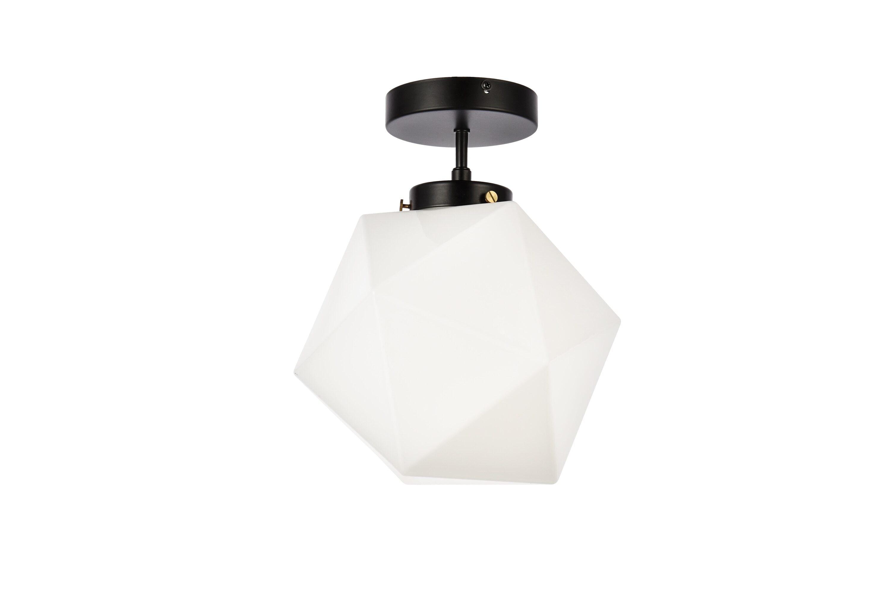 Elegant Lighting Lawrence 1 light black and white glass flush mount