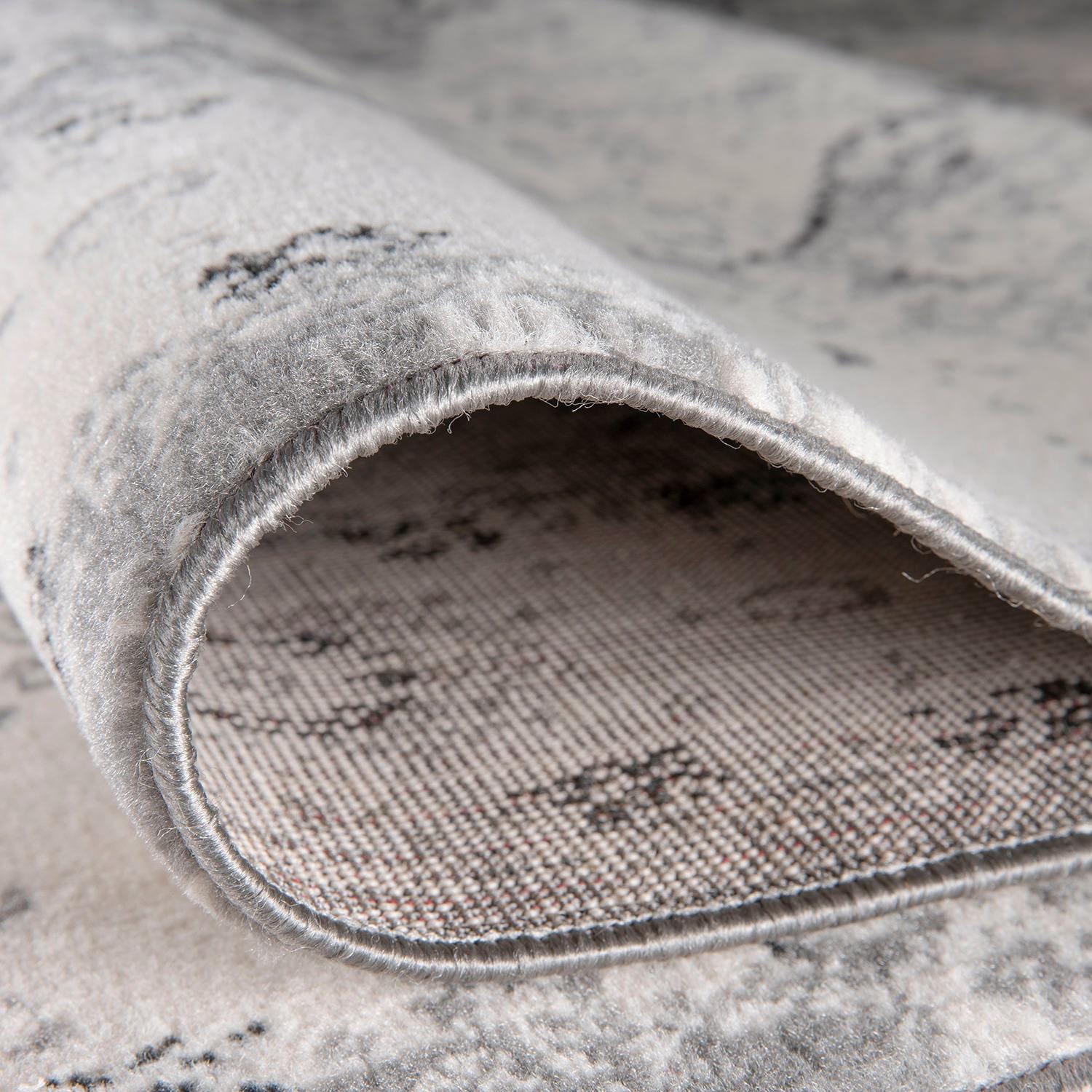 World Rug Gallery Vintage Oriental Distressed Medallion Gray 3'3" x 5' Area Rug:  Stain-Resistant,  Low Pile,  Pet Friendly