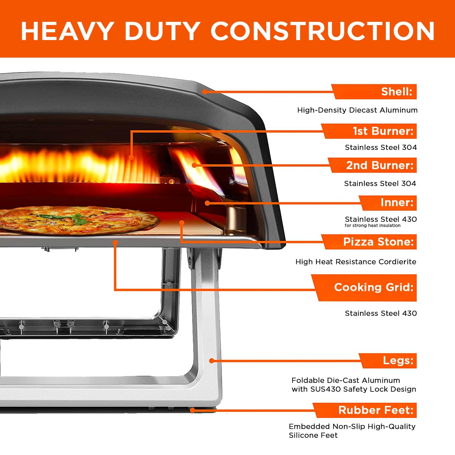Commercial Chef Commercial Chef Countertop Propane Pizza Oven with Dual Burners