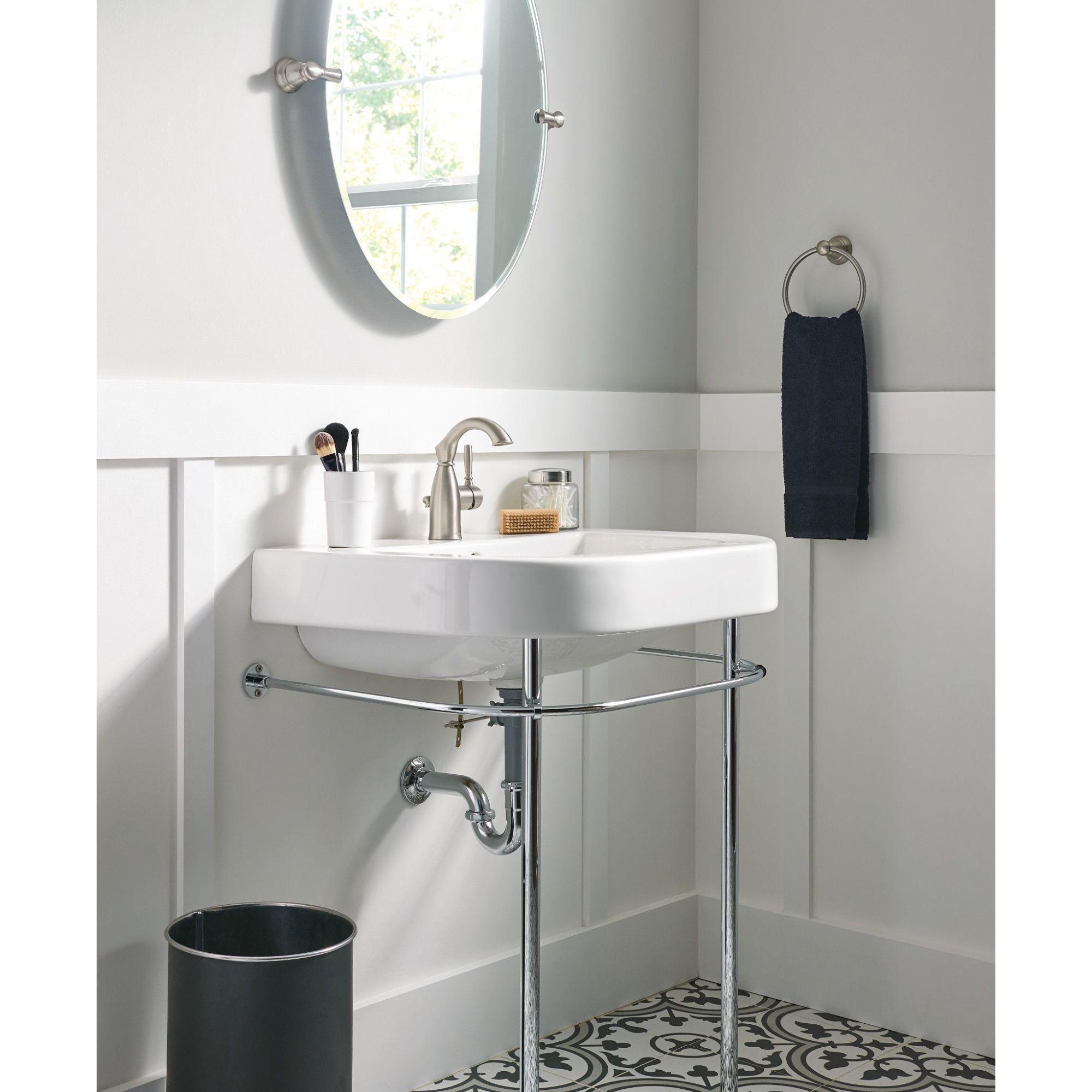 Moen Sarona Single Hole Bathroom Faucet with Drain Assembly and Optional Deckplate