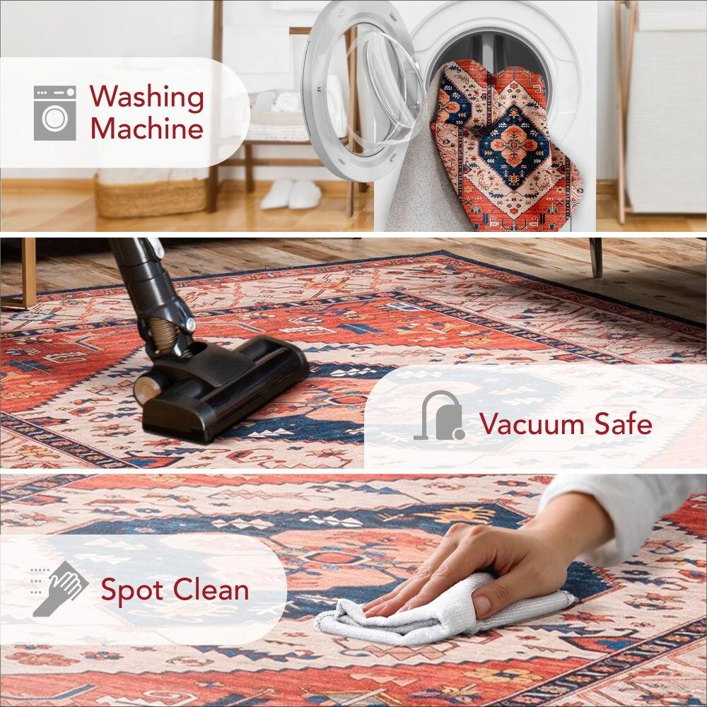 Nuloom Carolyn Pet Friendly Machine Washable Motif Area Rug, 3' x 5', Rust