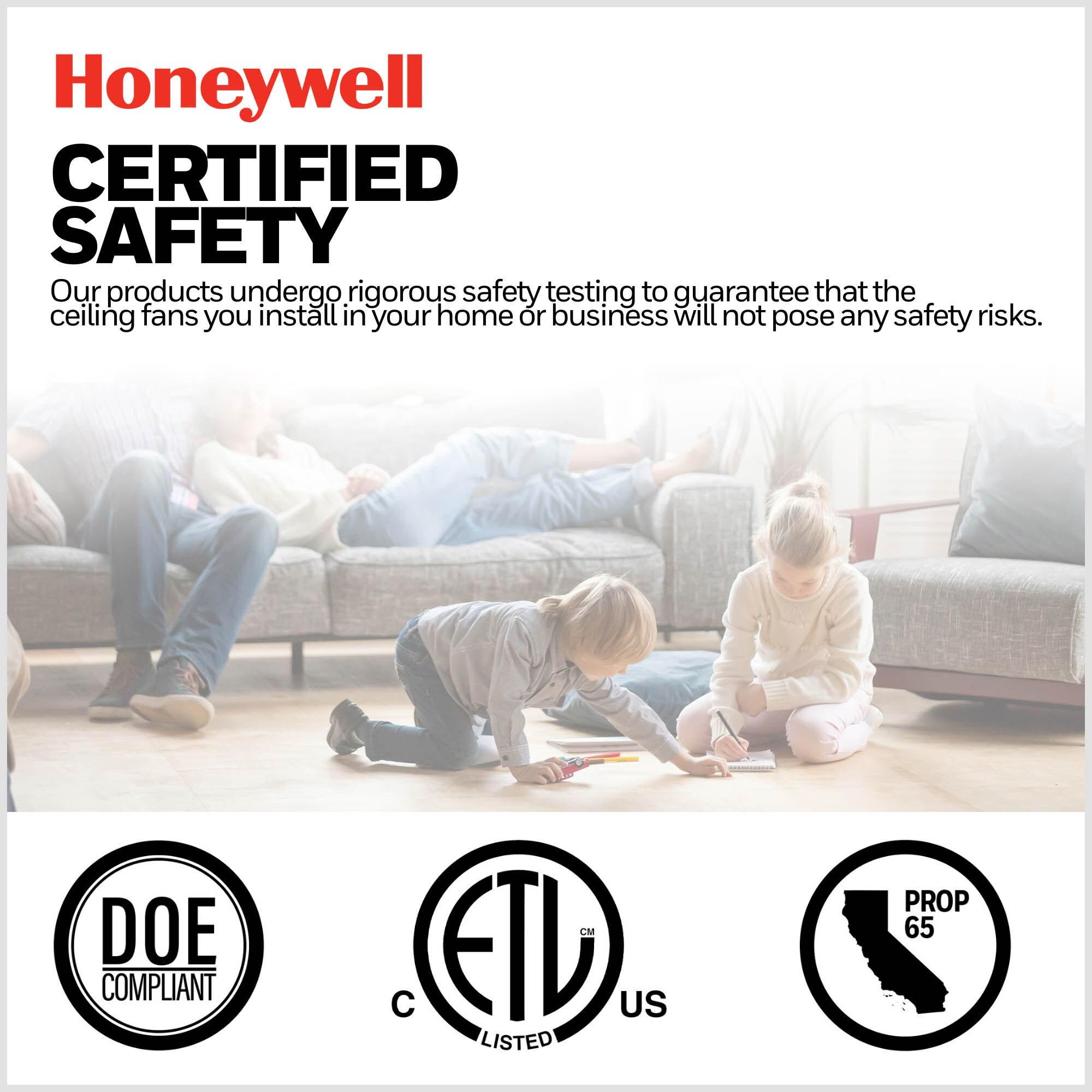 Honeywell Tynesdale 52" Contemporary Five Blade Ceiling Fan with Color Changing Light, Remote Control