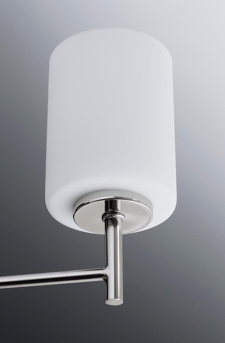 Progress Lighting Replay 9-Light Two-Tier Chandelier, Brushed Nickel, White Glass Shade