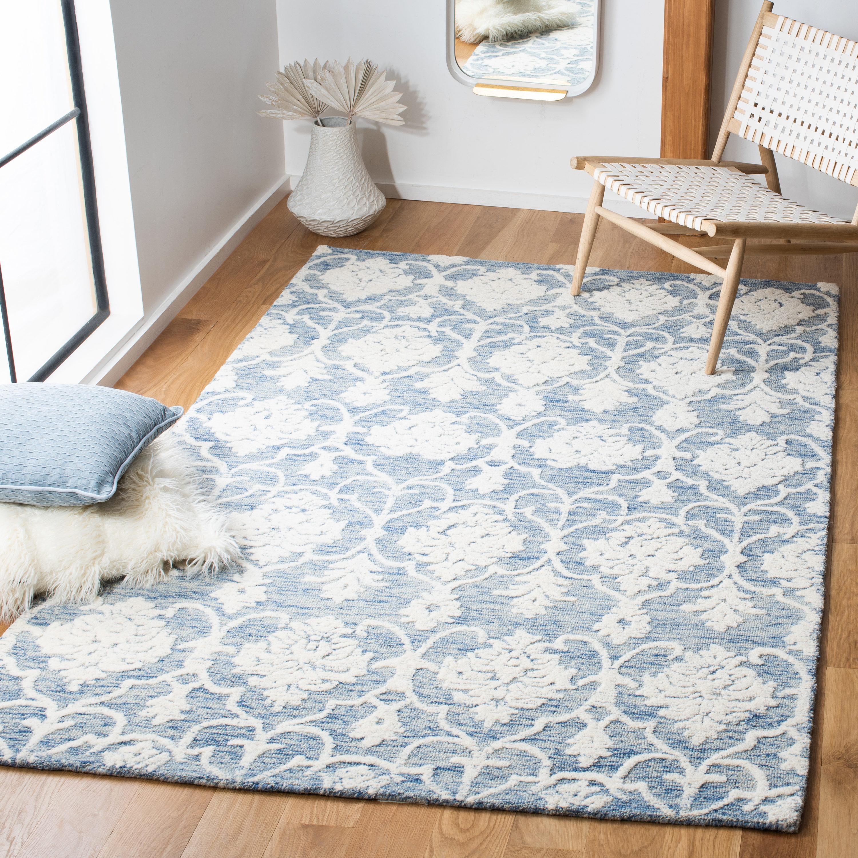 Metro MET996 Hand Tufted Area Rug - Blue/Ivory - 8'x10' - Safavieh.