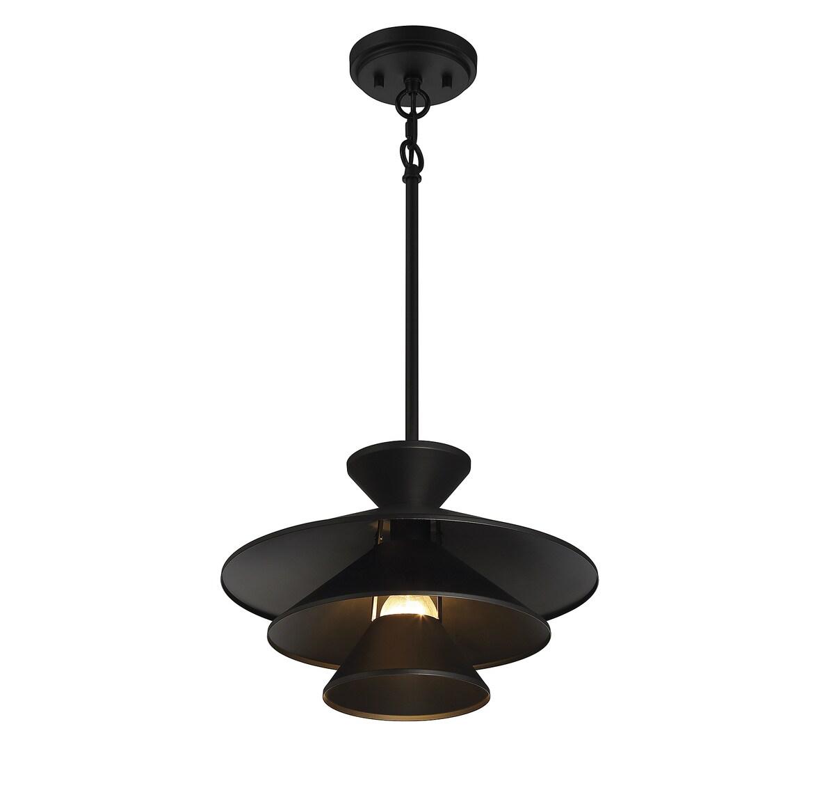 Trade Winds Lighting 1-Light Pendant Light In Matte Black