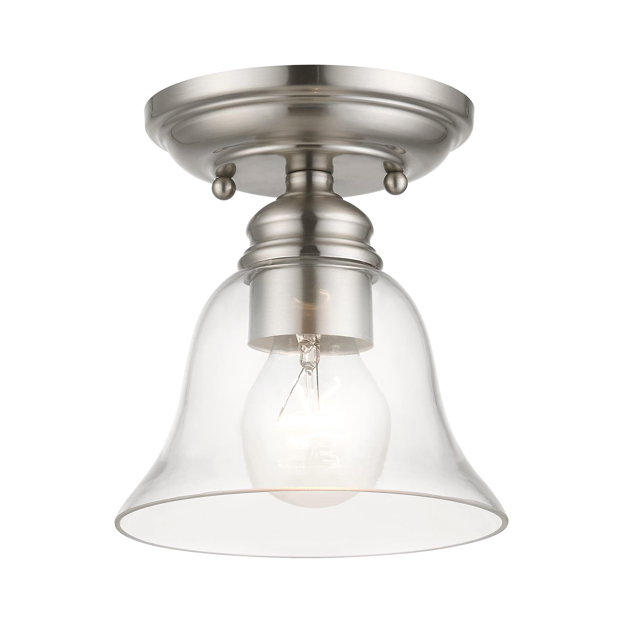 Livex Lighting Moreland 1 - Light Semi-Flush Mount in  Brushed Nickel