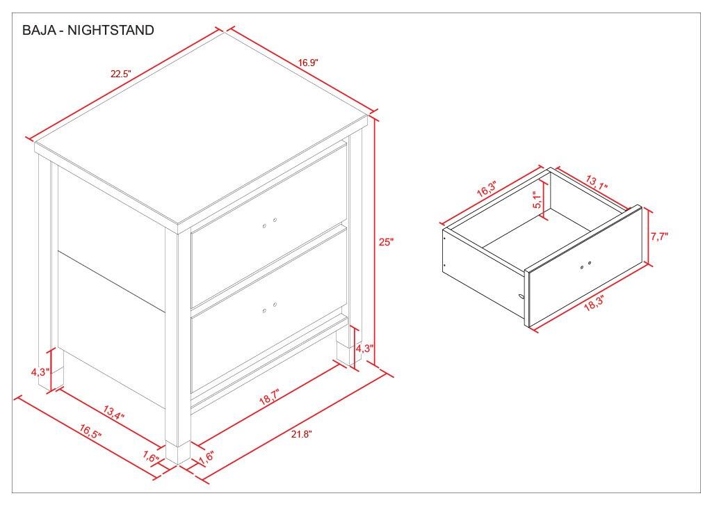 Baja 2 - Drawer Nightstand