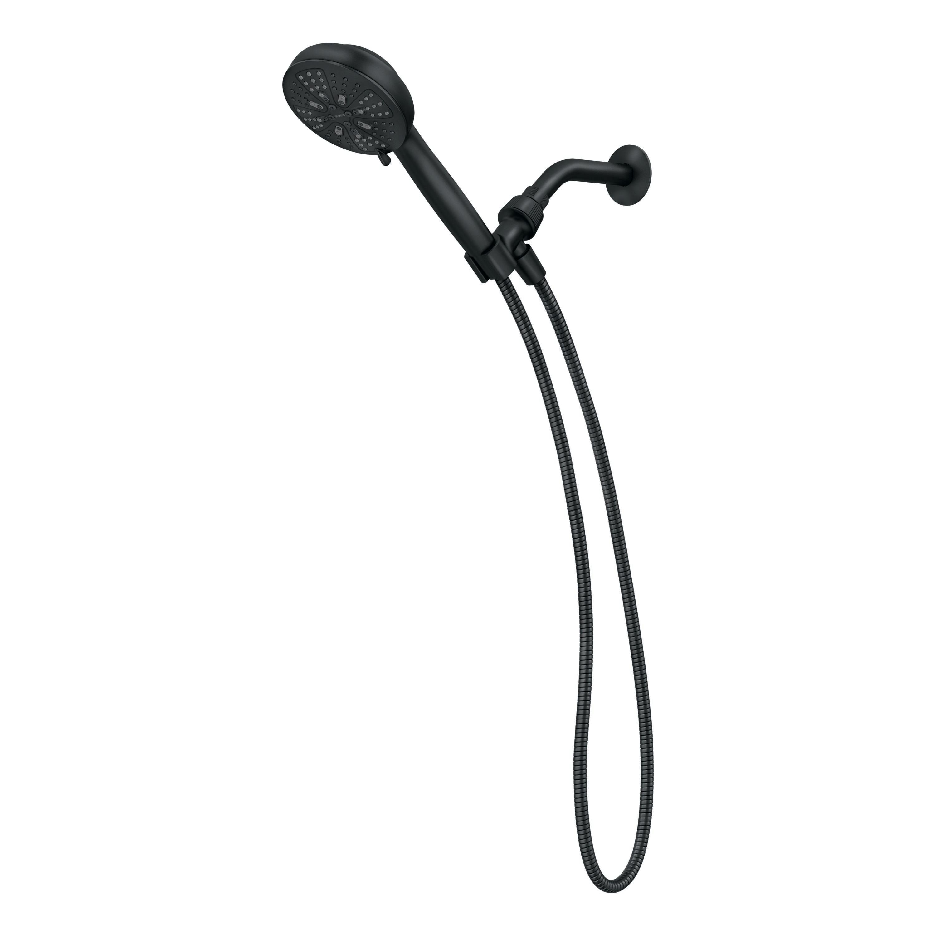 Matte Black 7-Spray Handheld Wall Mounted Shower