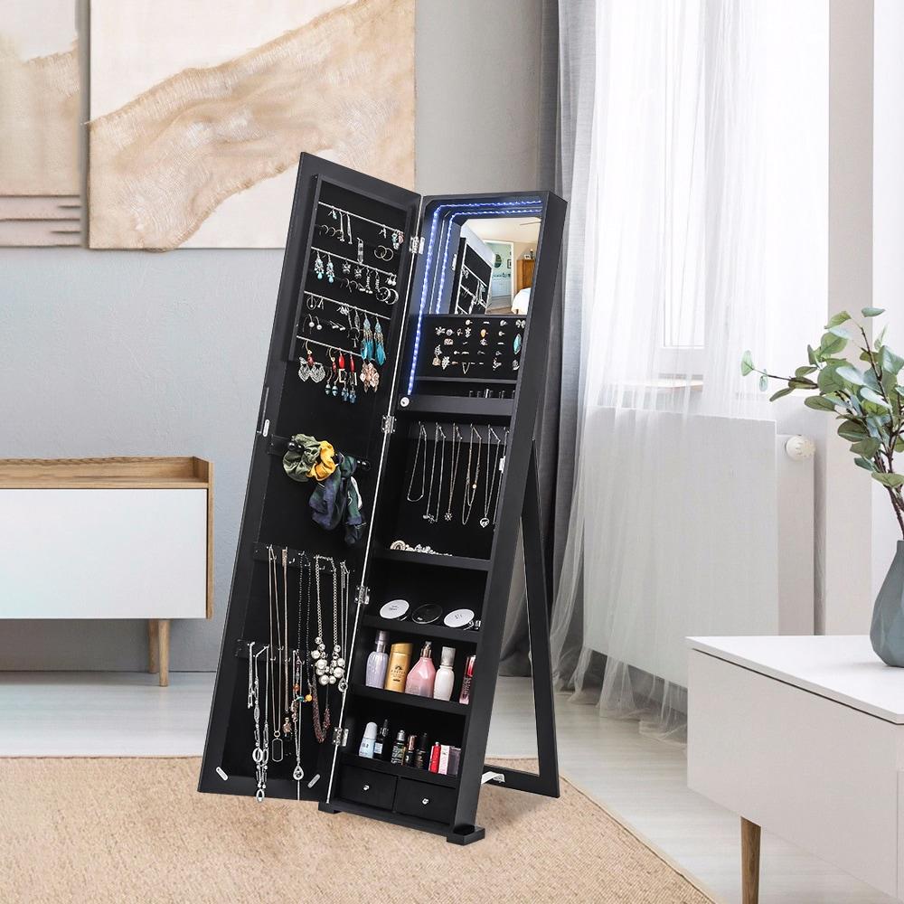 NIERBO Lockable Jewelry Organizer Mirror - Stylish Storage Solution For Women