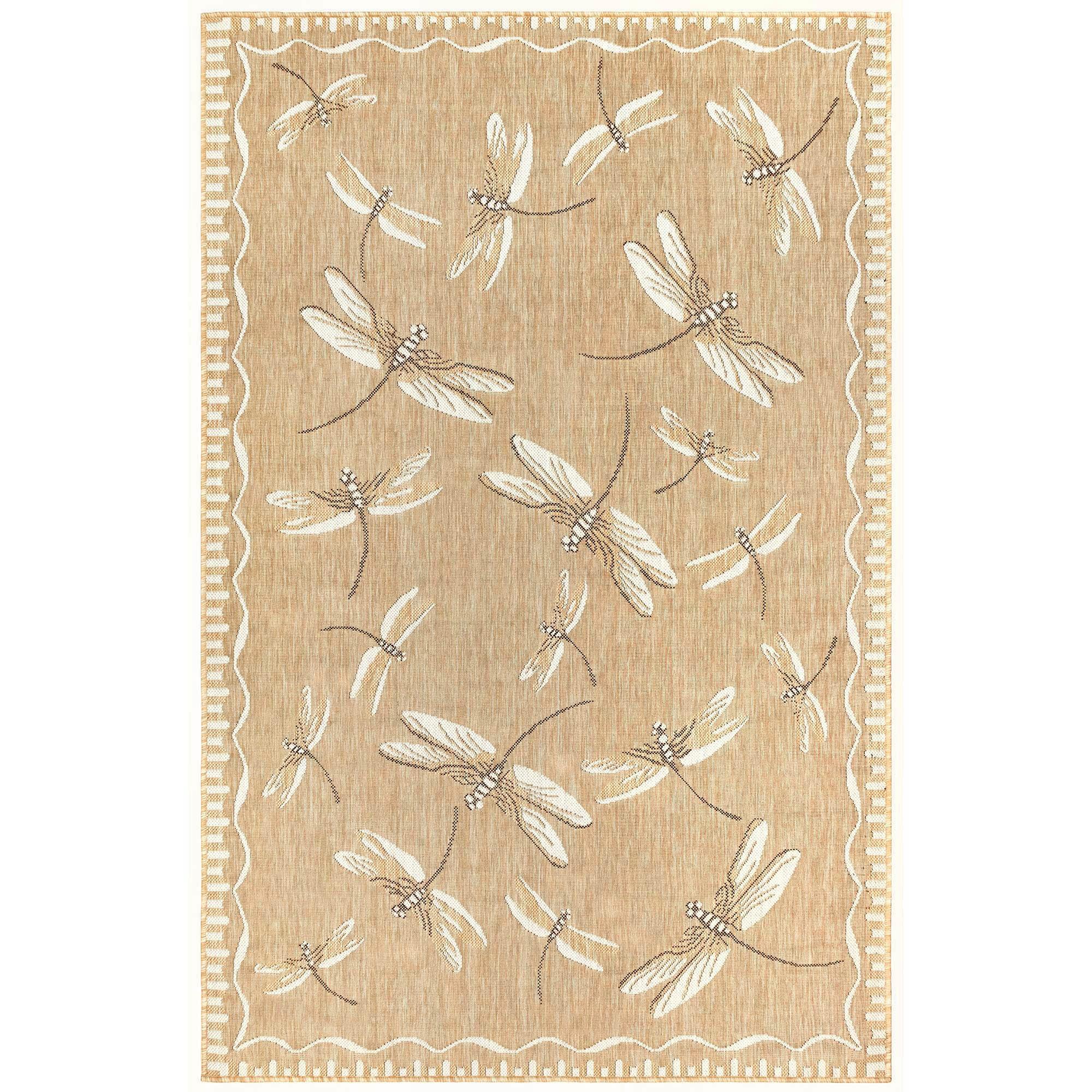 Liora Manne Carmel Dragonfly Indoor/Outdoor Rug Sand 6'6" x 9'4"