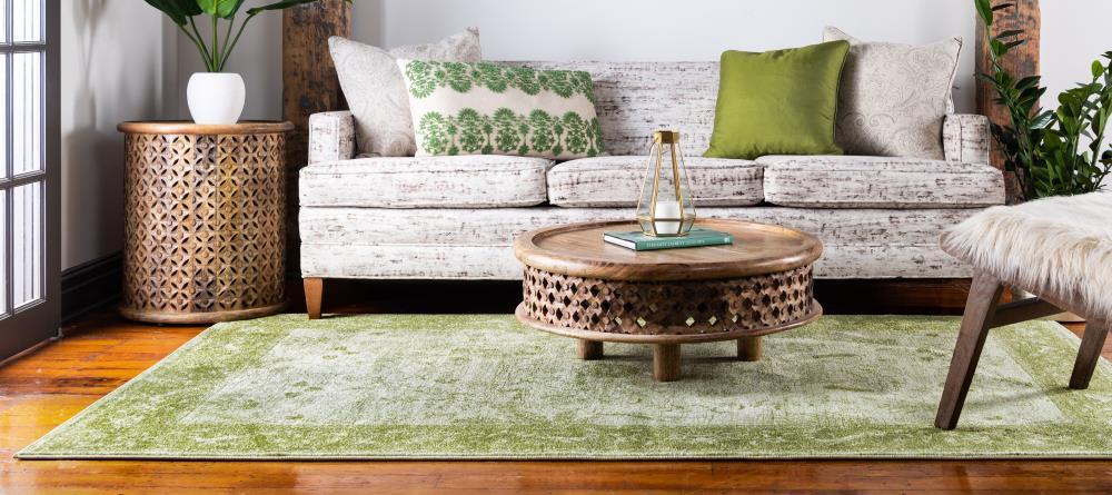 Unique Loom 7' 1 x 10' 0 Light Green La Jolla Floral Area Rug