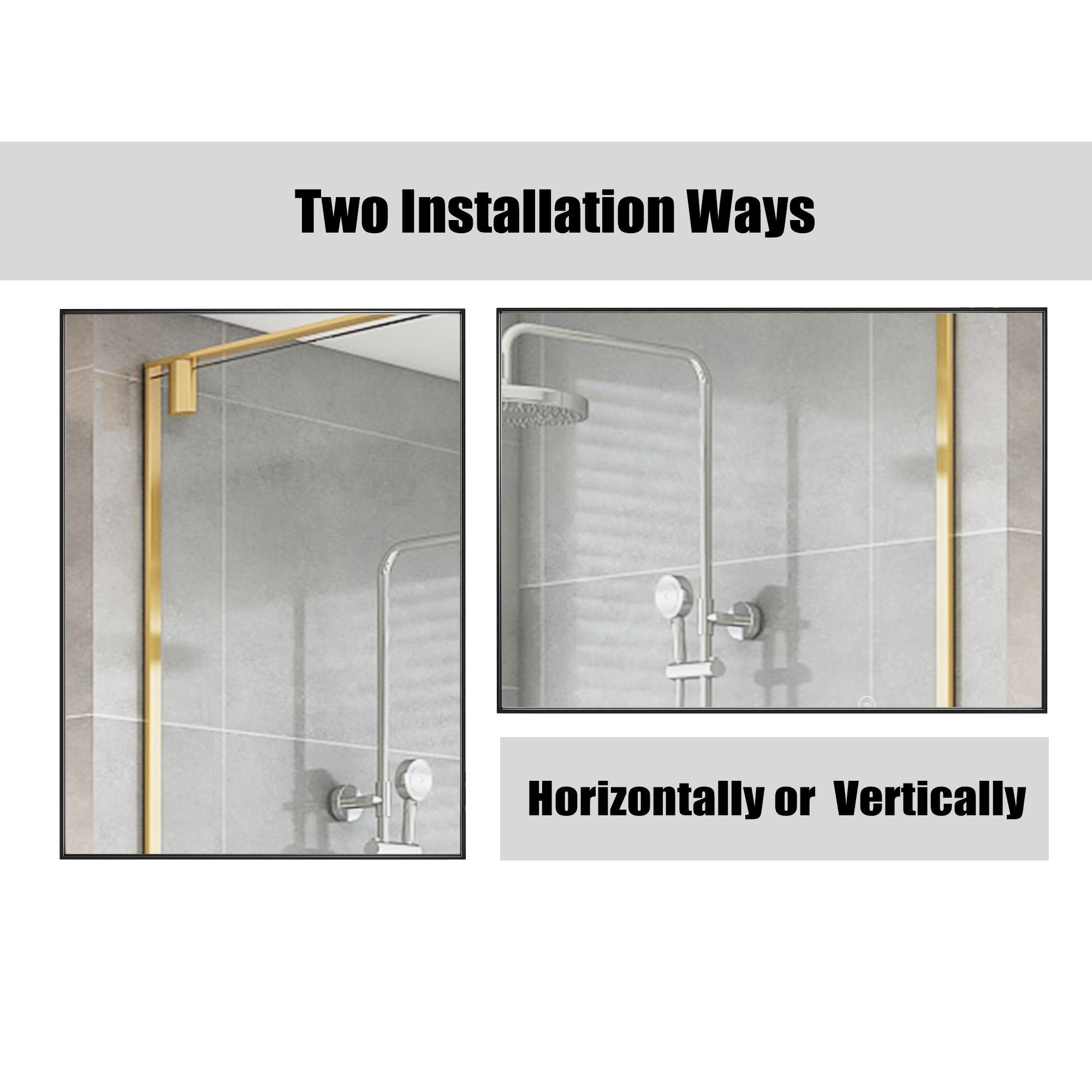 Modern & Contemporary Rectangle Bathroom Vanity Mirror Metal Framed Wall Mirror