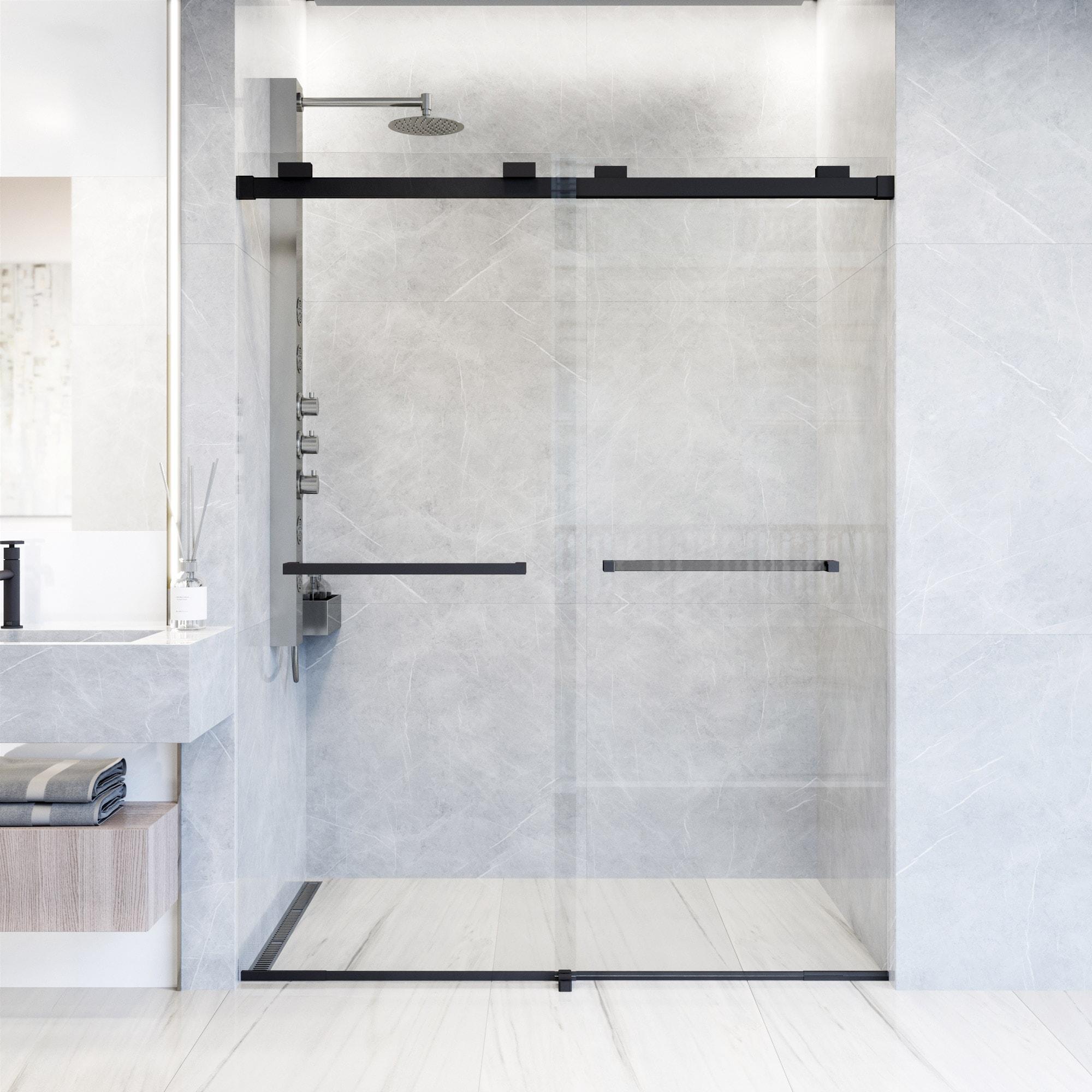 Houston 56-60" W x 76" H Sliding Frameless Shower Door with 3/8" Clear Glass