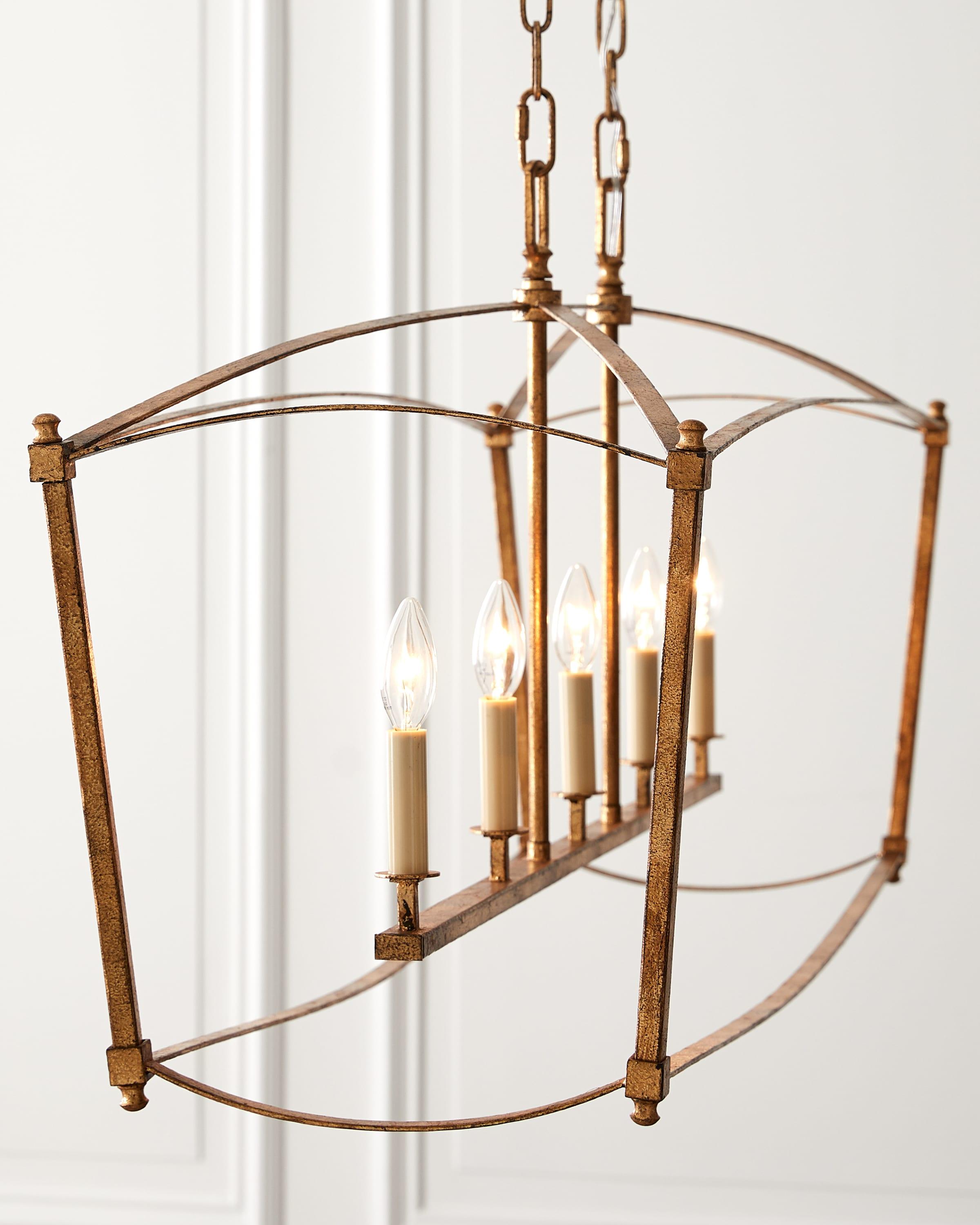 Thayer Antique Gild 5-Light Linear Steel Chandelier