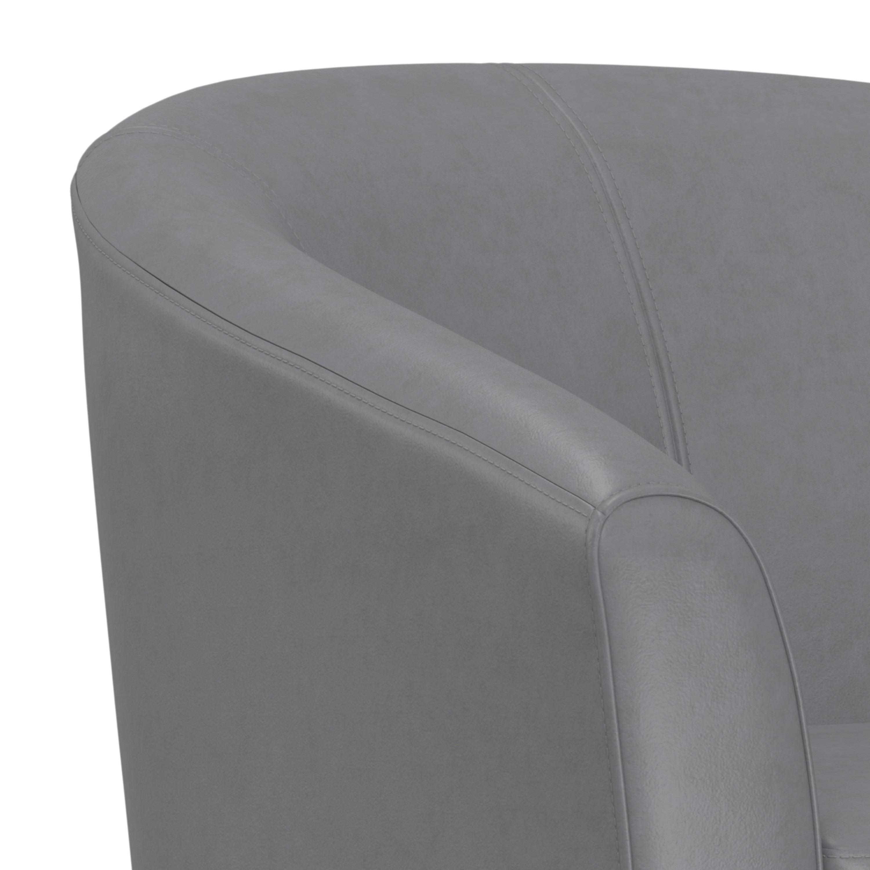 Austin 30 inch Wide Contemporary Tub Chair in Stone Grey Vegan Faux Leather
