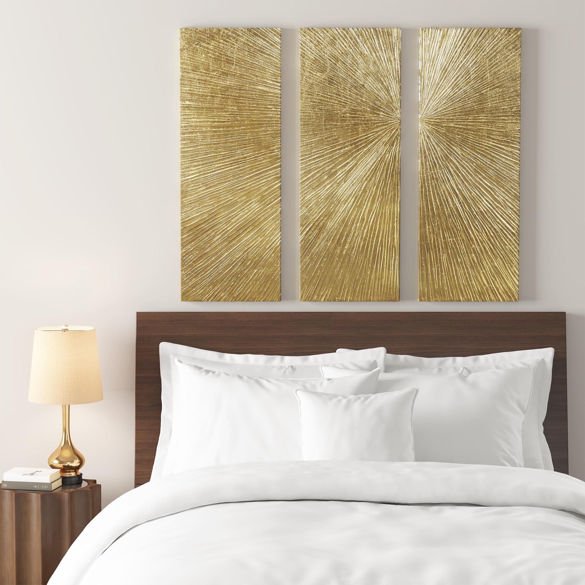 Madison Park Signature Sunburst 3-Piece Hand-Painted Resin Wall Art