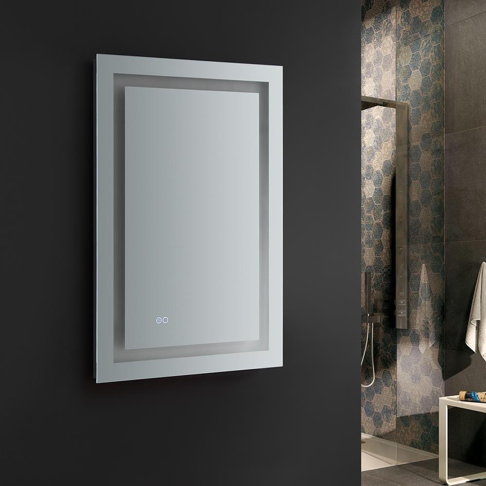 Fresca Santo 24" Wide x 36" Tall Bathroom Mirror with LED Lighting and Defogger