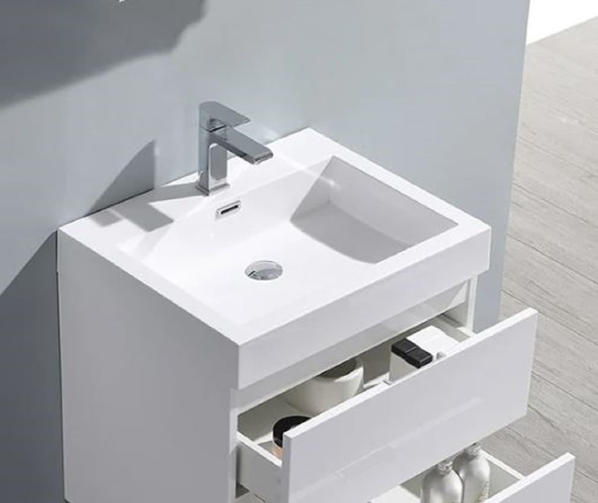 Valencia 24" Wall Mount Single Sink Bathroom Vanity with Top and Sink (Faucet Not Included)