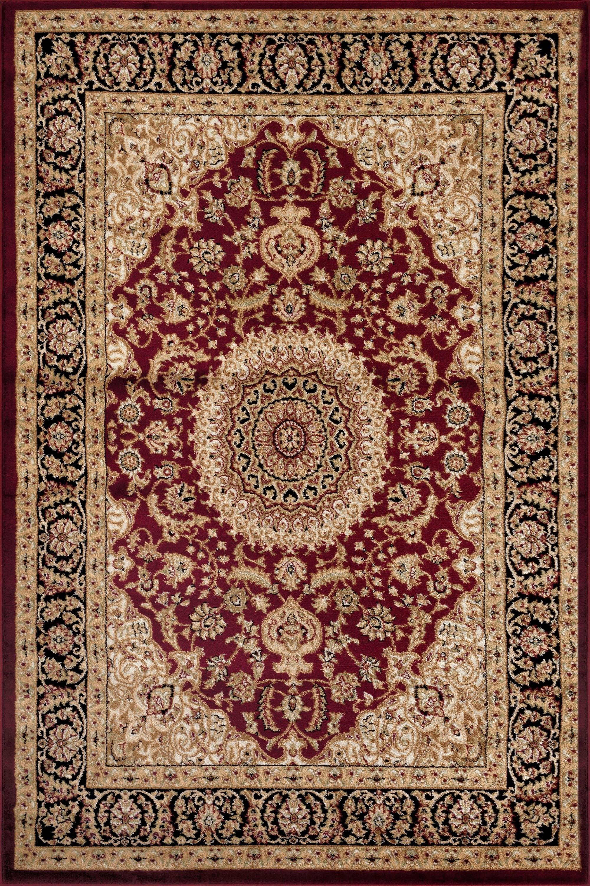World Rug Gallery Traditional Oriental Medallion Area Rug - Burgundy 7'10" x 10'2"