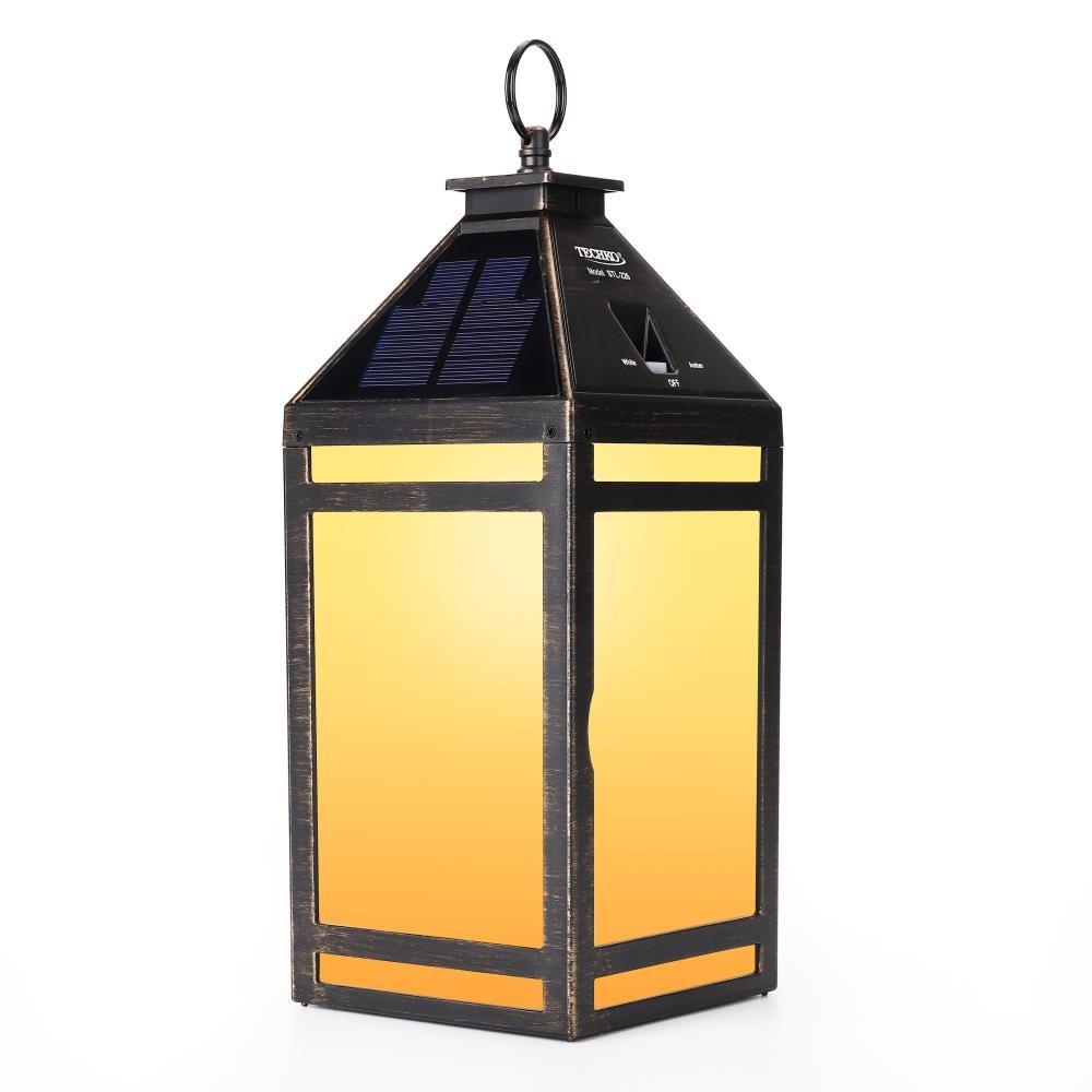 Techko 12.88 Outdoor Vintage Solar LED Lantern with Auto Dawn-to-Dusk Sensor