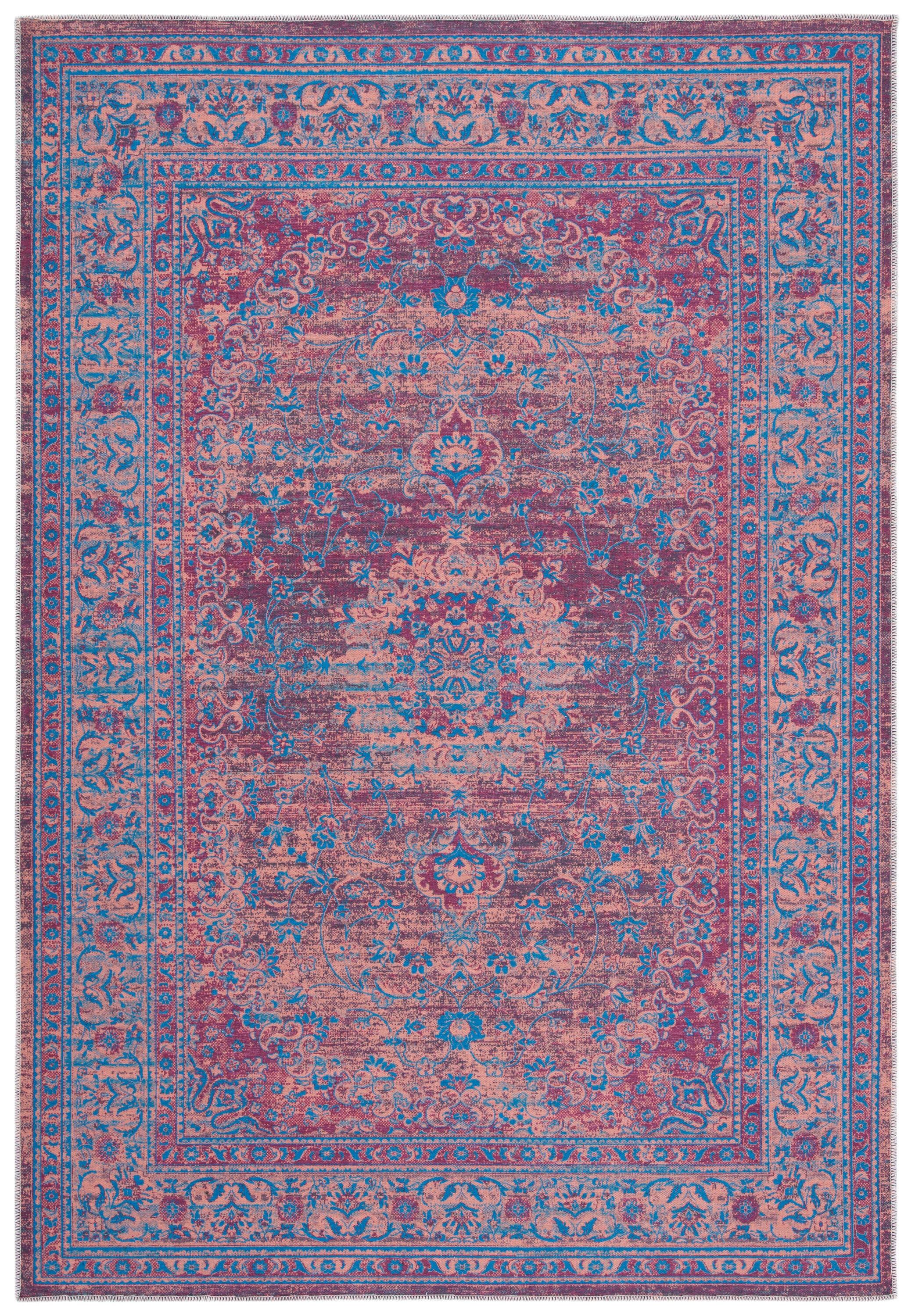 Serapi SEP550 Power Loomed Machine Washable Skid-Resistant Indoor Accent Rug - Gold/Blue - 4'x6' - Safavieh