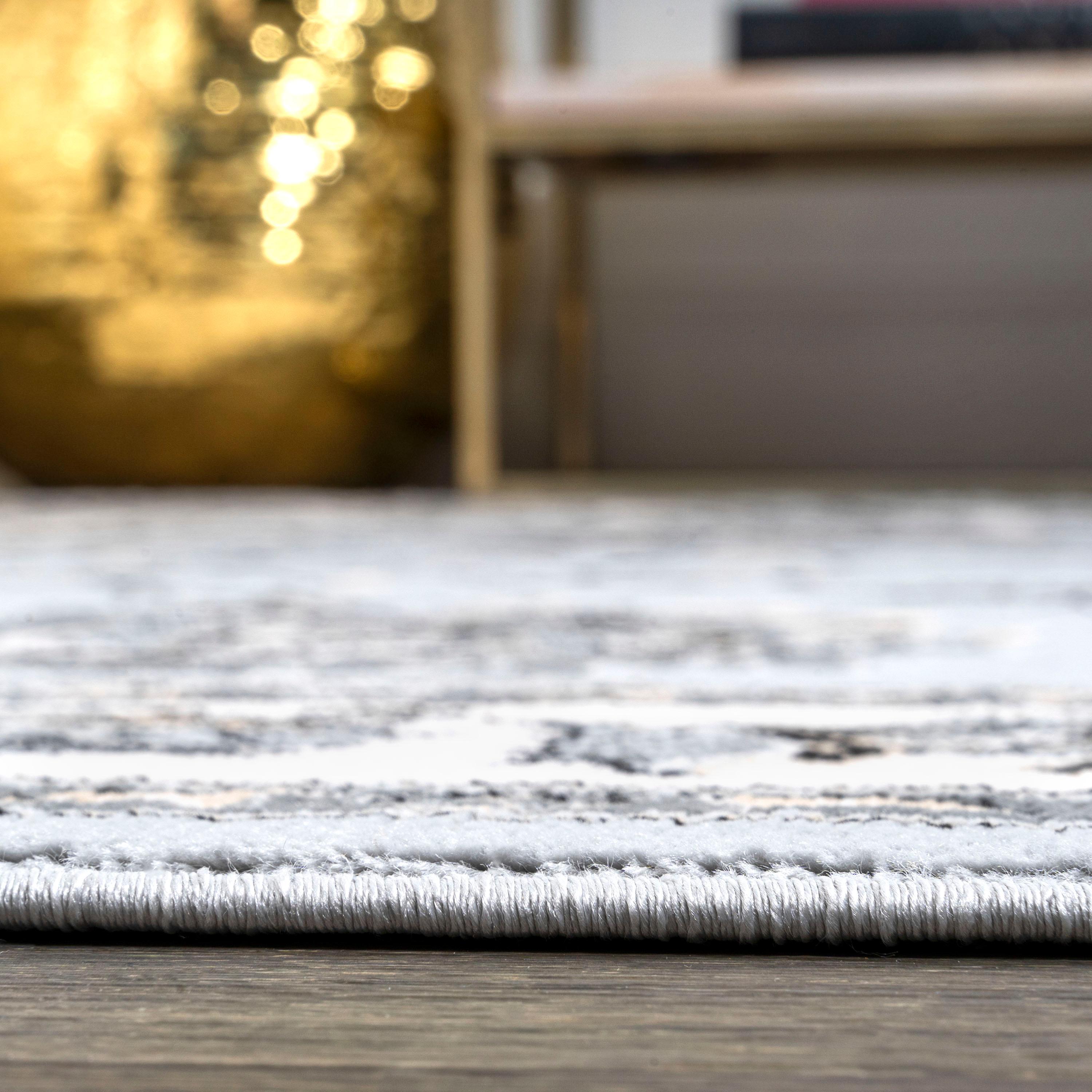 8'x 10' Cherie French Cottage Area Rug, Light Gray/Cream - JONATHAN Y