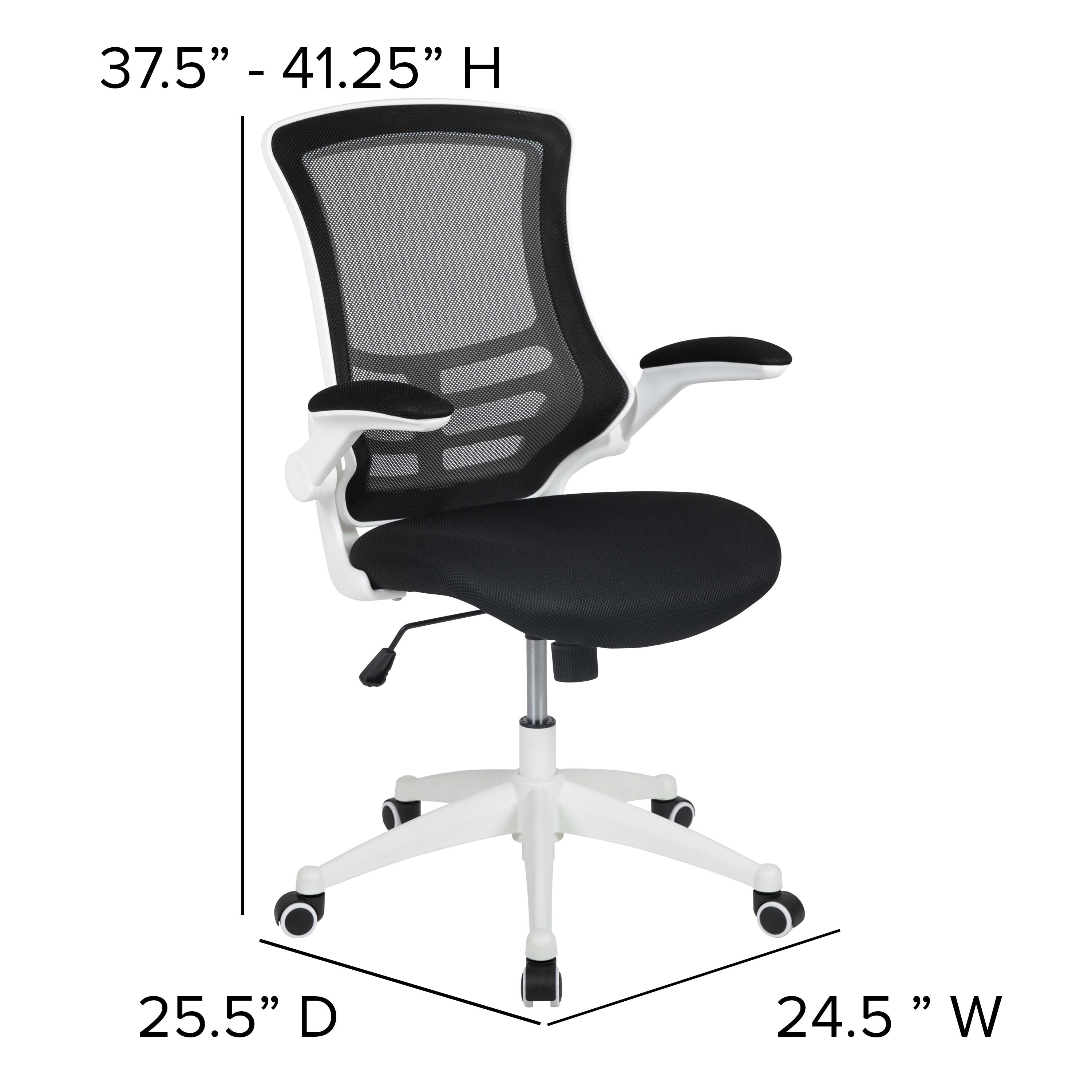Jayetta Mid-Back Mesh Swivel Ergonomic Office Chair with Flip-Up Arms by Flash Furniture
