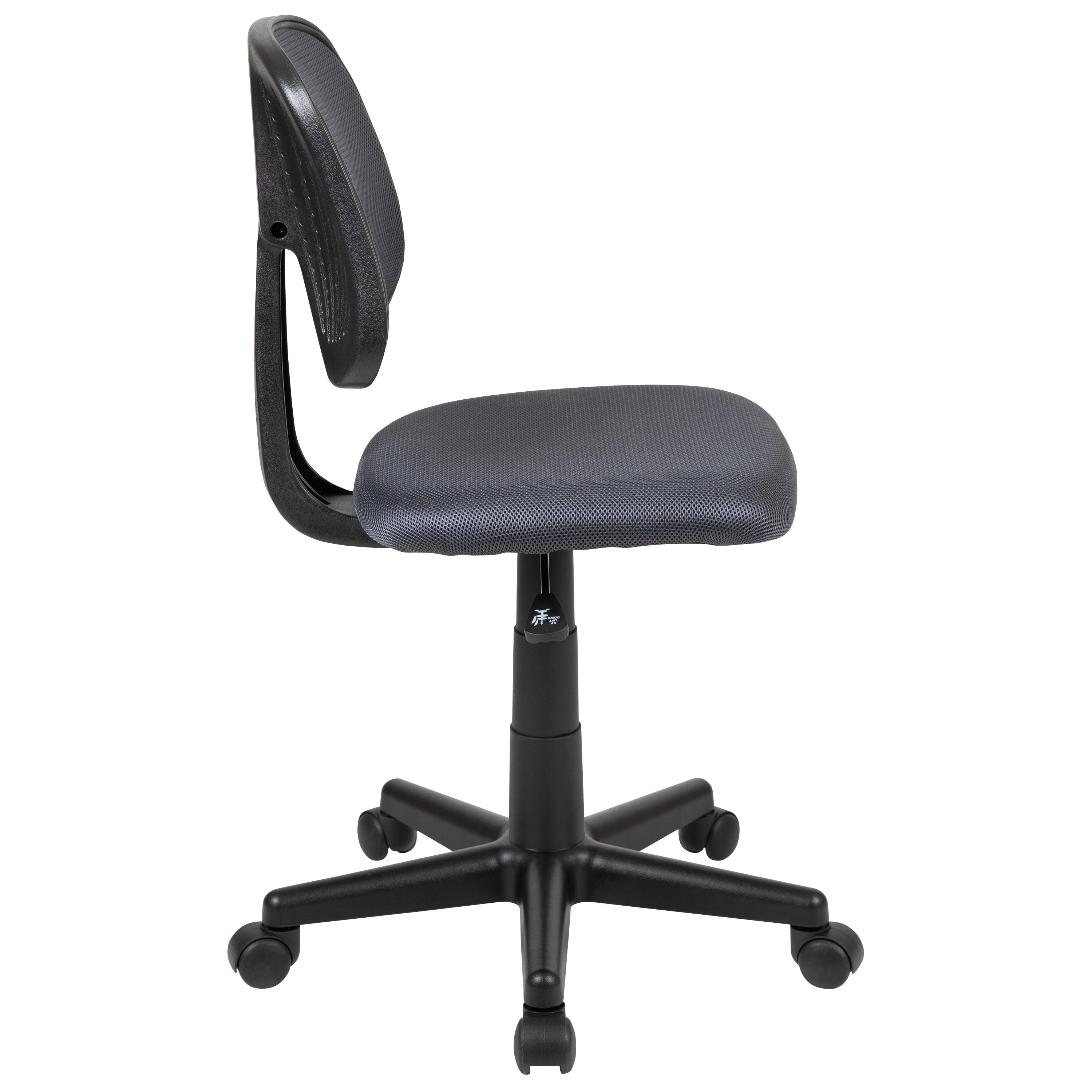 Flash Furniture Flash Fundamentals Mid-Back Gray Mesh Swivel Task Office Chair with Pivot Back