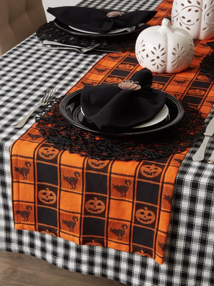 The Holiday Aisle® Vaillancourt Halloween Woven Check Table Runner