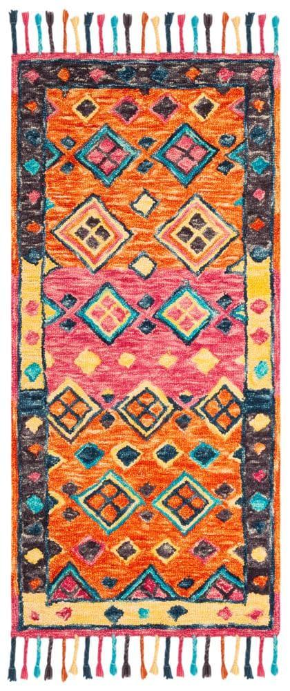 Aspen APN138 Hand Tufted Accent Rug - Orange/Fuchsia - 2'3"x5' - Safavieh.