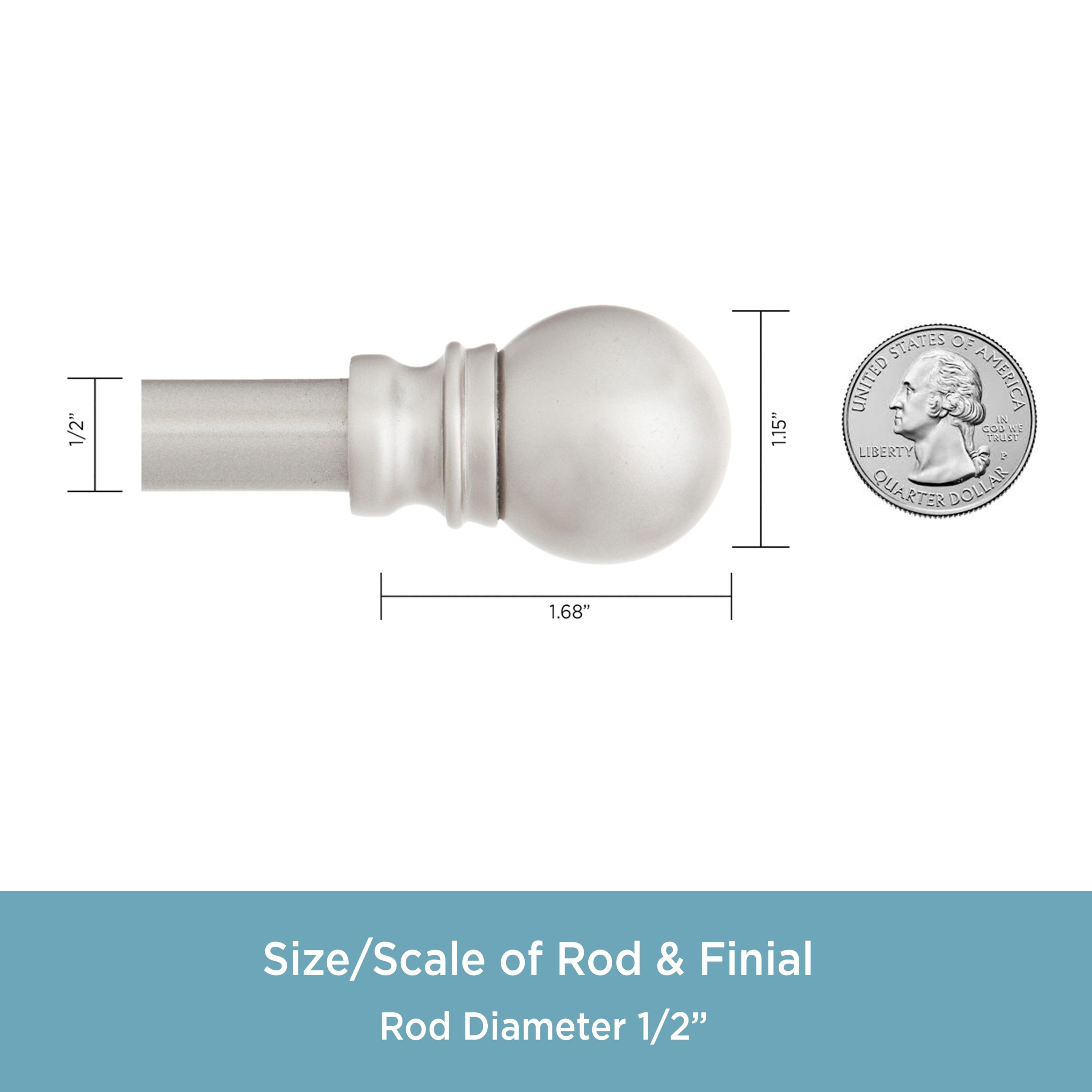 Kenney Kingstown Metal Adjustable 0.5" Single Curtain Rod