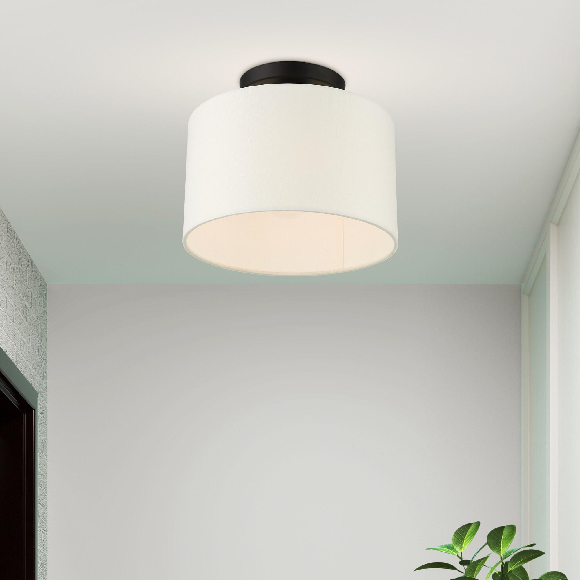 Livex Lighting Clark 1 - Light Semi-Flush Mount in  Black