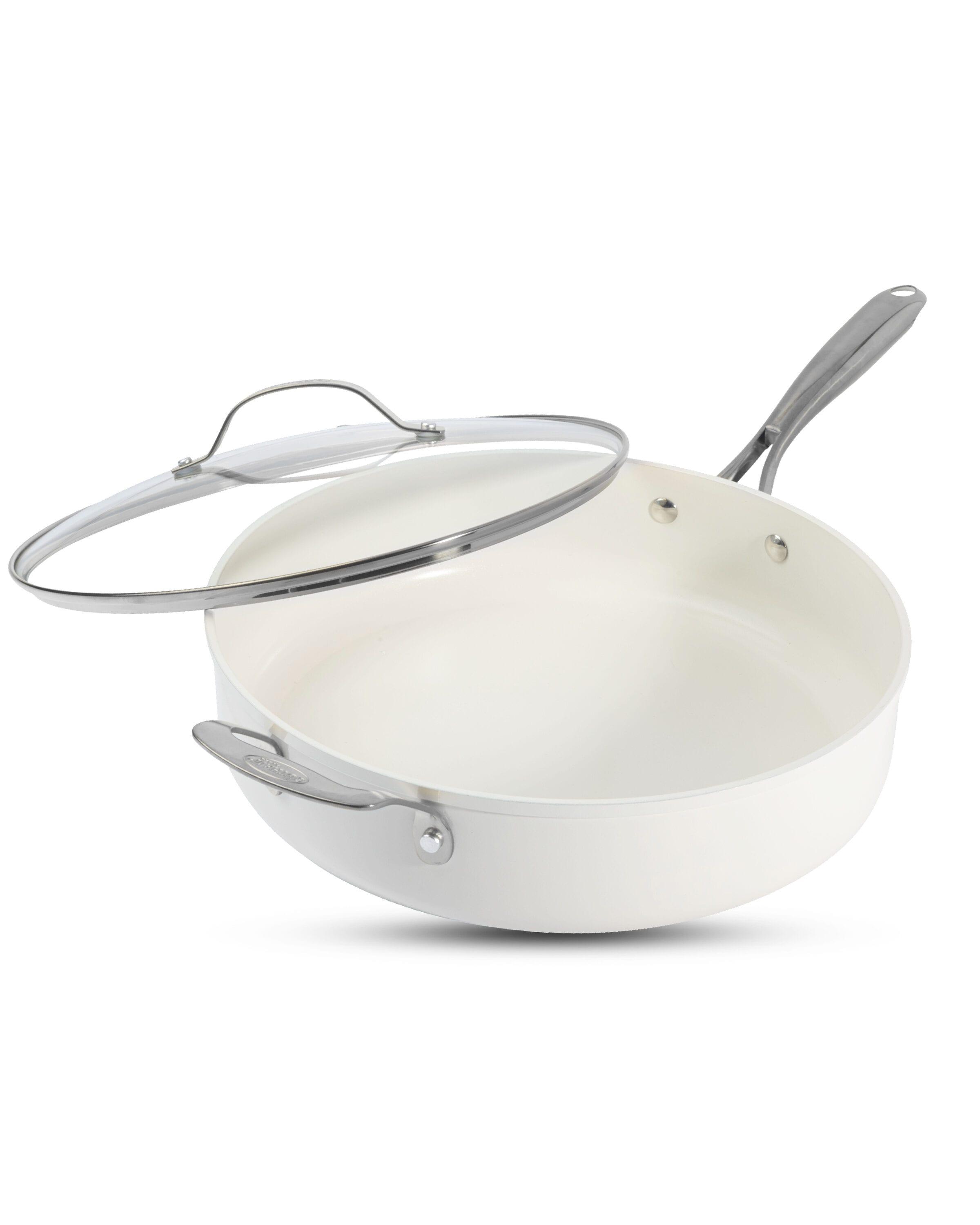 Gotham Steel Gotham Steel Naturals Cream Ultra Nonstick Ceramic 5.5 Qt Jumbo Cooker Pan with Lid